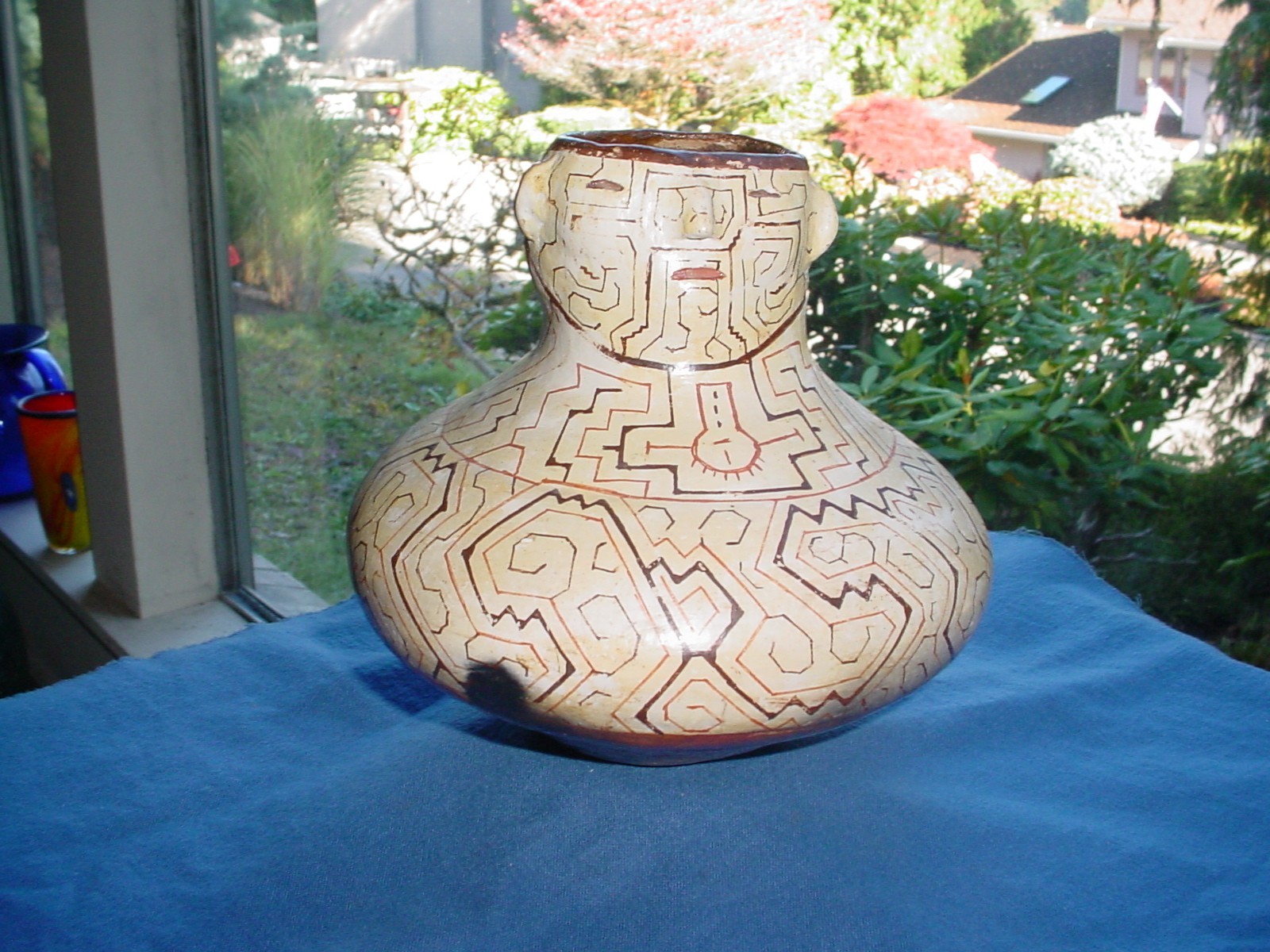 OLD VINTAGE PERU AMAZON SHIPIBO/CONIBO INDIAN FIGURAL POTTERY VESSEL JUG BOWL