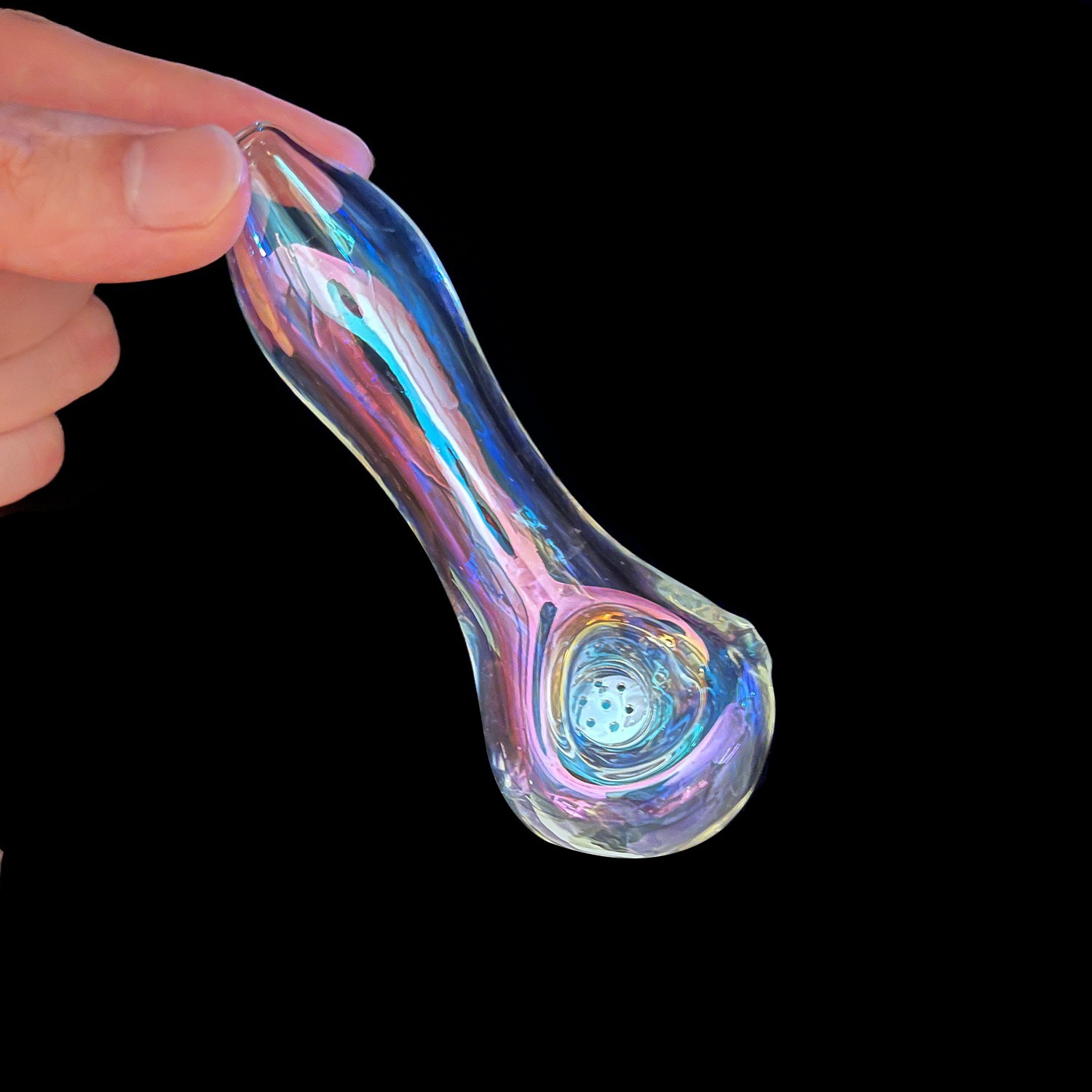 4'' Colorful Tobacco Pipe Electroplate Glass Pipe Bowl Collectible Handmade Pipe