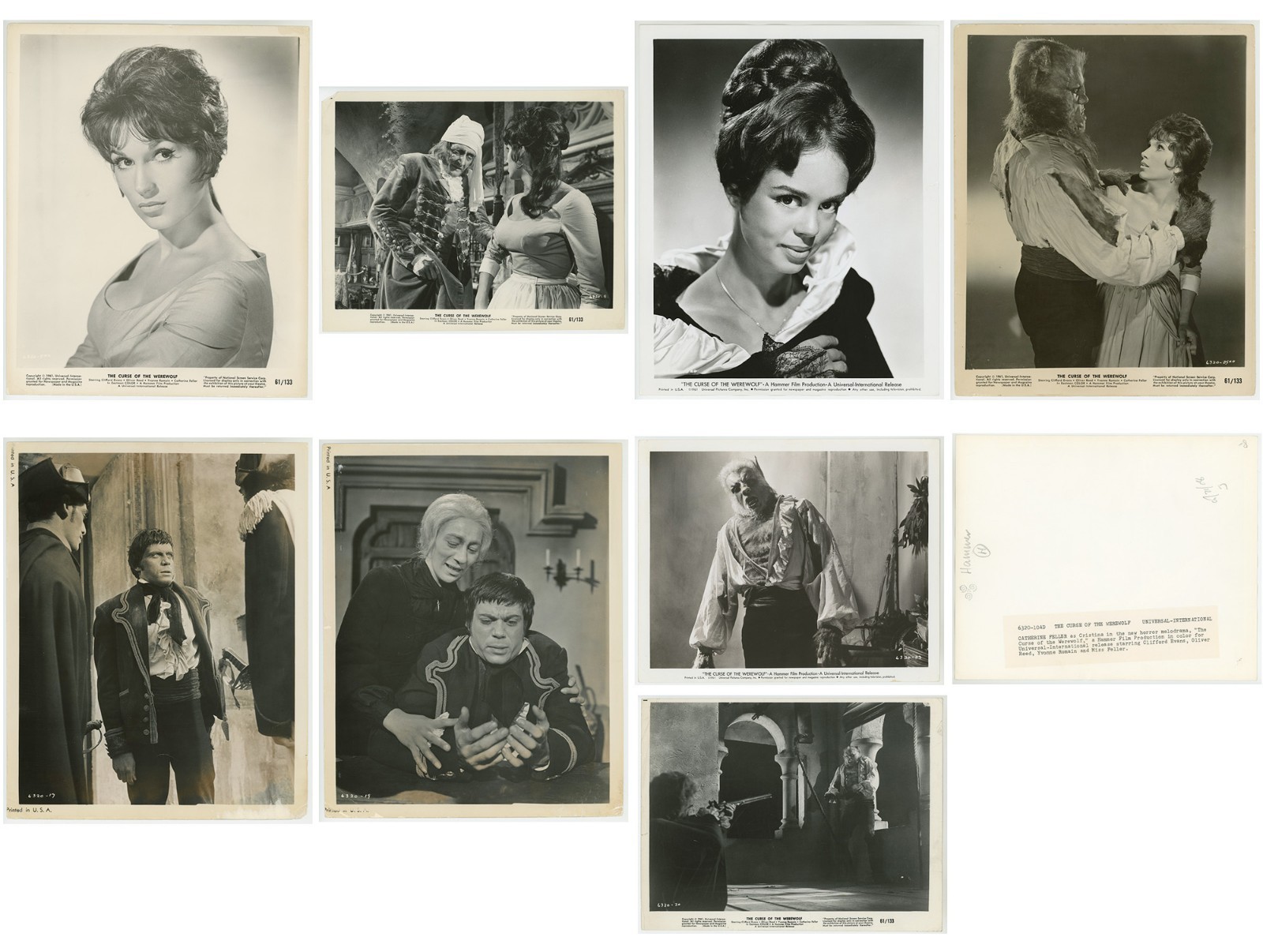 The Curse Of The Werewolf 8 US Orig 8x10 Hammer Horror Photos 1961 Yvonne Romain
