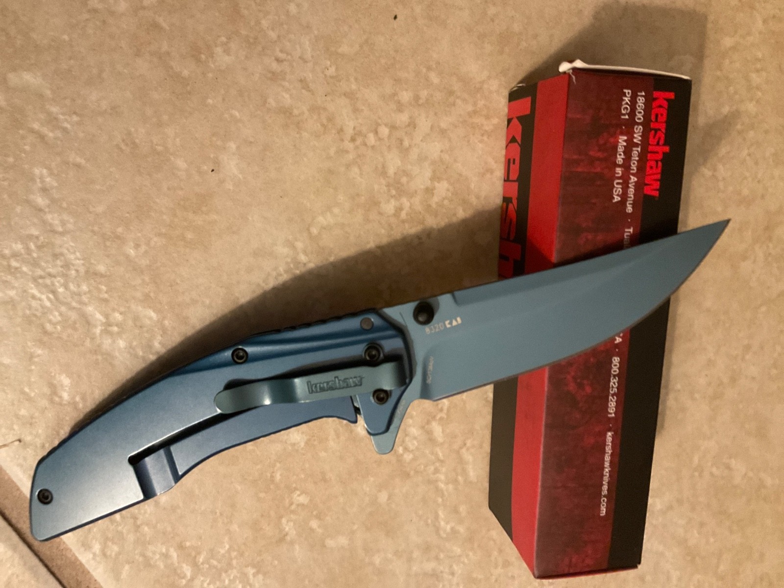 KERSHAW  8320 OUTRIGHT KNIFE DEEP BLUE HANDLE
