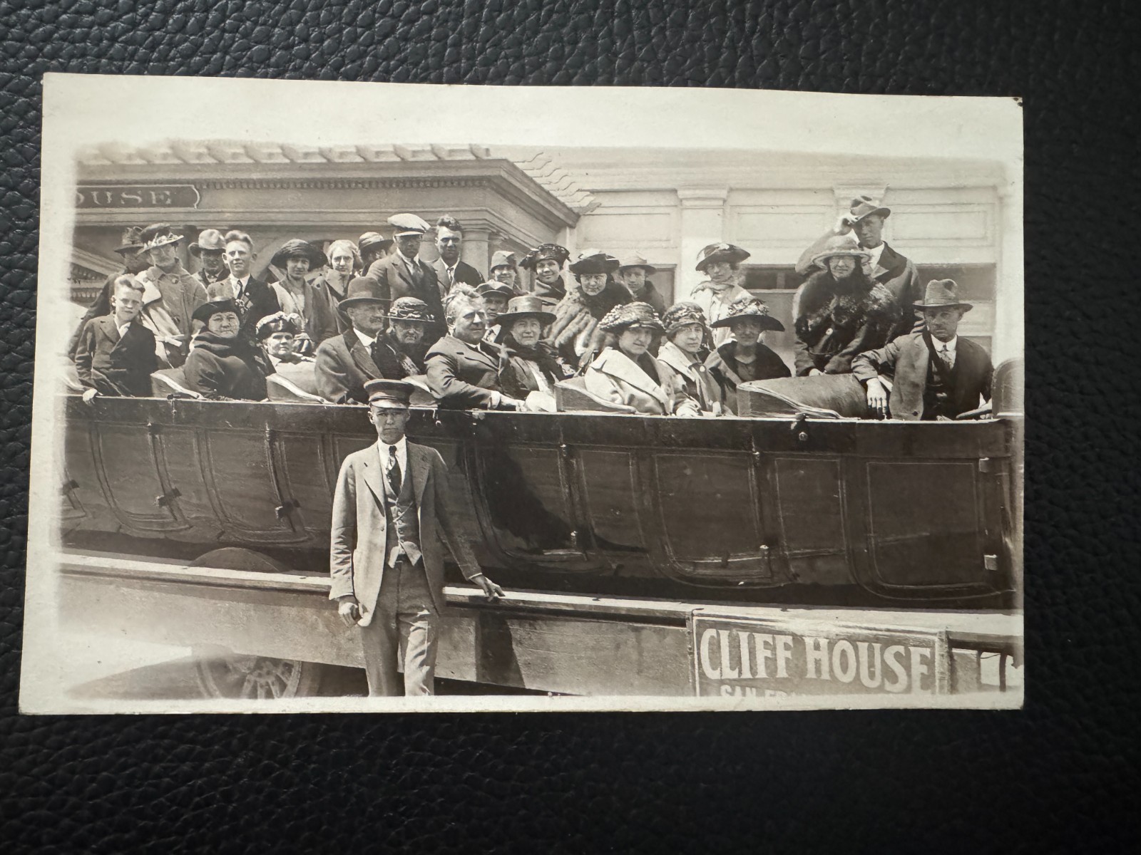 Antique RPPC Real Photo Postcard Cliff House San Francisco Tourists c1910s