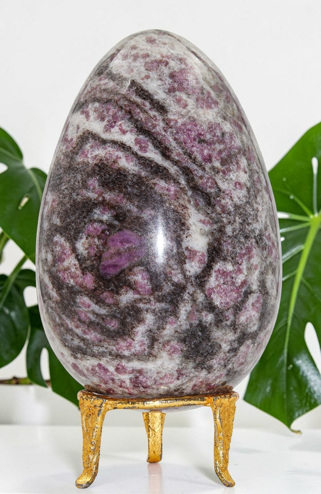 A+ 125mm Ruby Tourmaline Crystal Egg 1.1kg Large Rubellite Healing Practices
