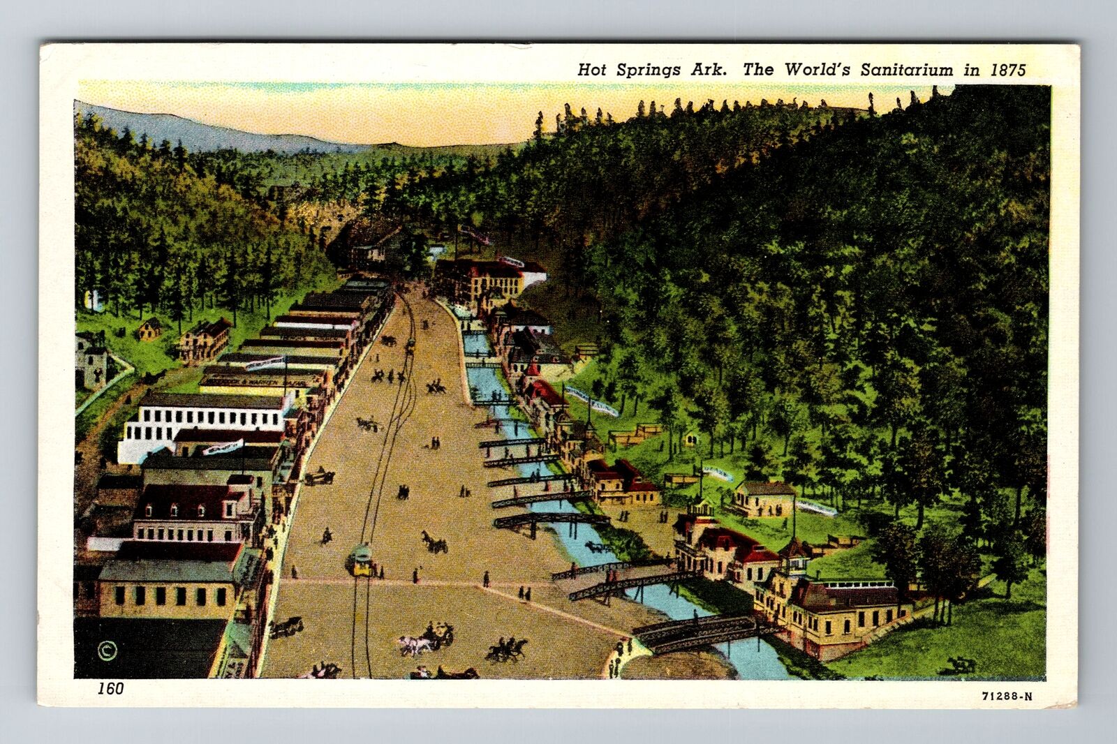 Hot Springs AR-Arkansas, Aerial World\'s Sanitarium, Antique, Vintage Postcard