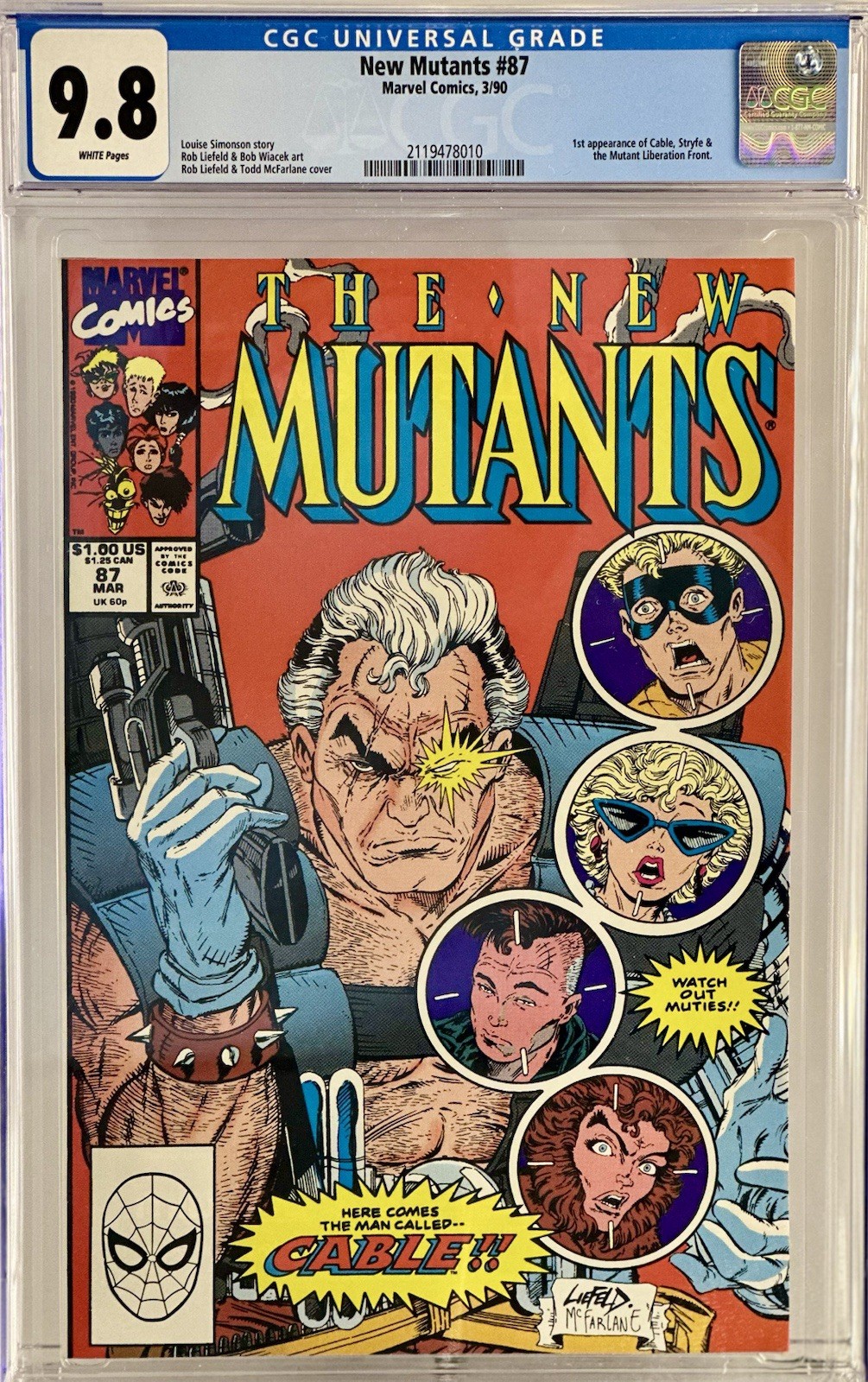 New Mutants #87 CGC 9.8 White Pages