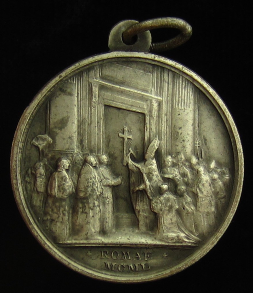 Vintage Holy Doors Medal Religious Catholic 1950 Jubilee Pope Pius XII Large