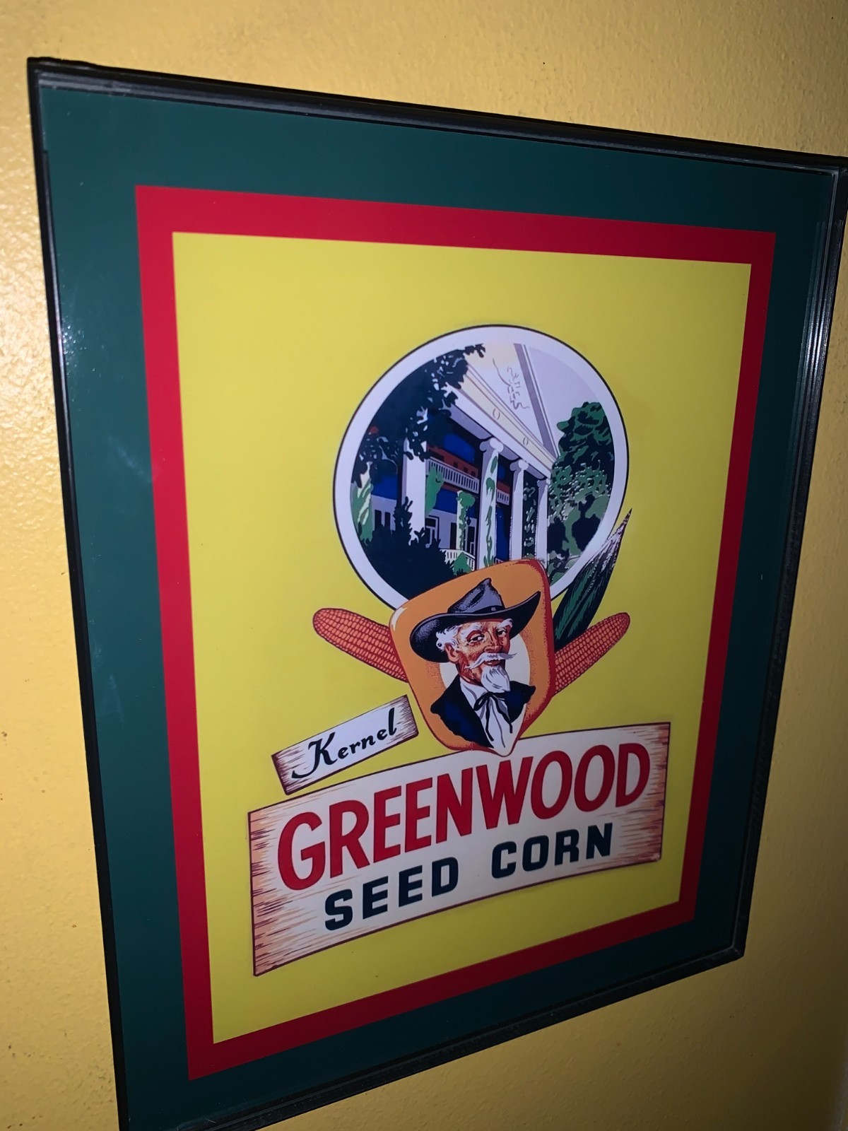 Greenwood Seed Corn Farm Feed Store Barn Farmer Advertising Sign