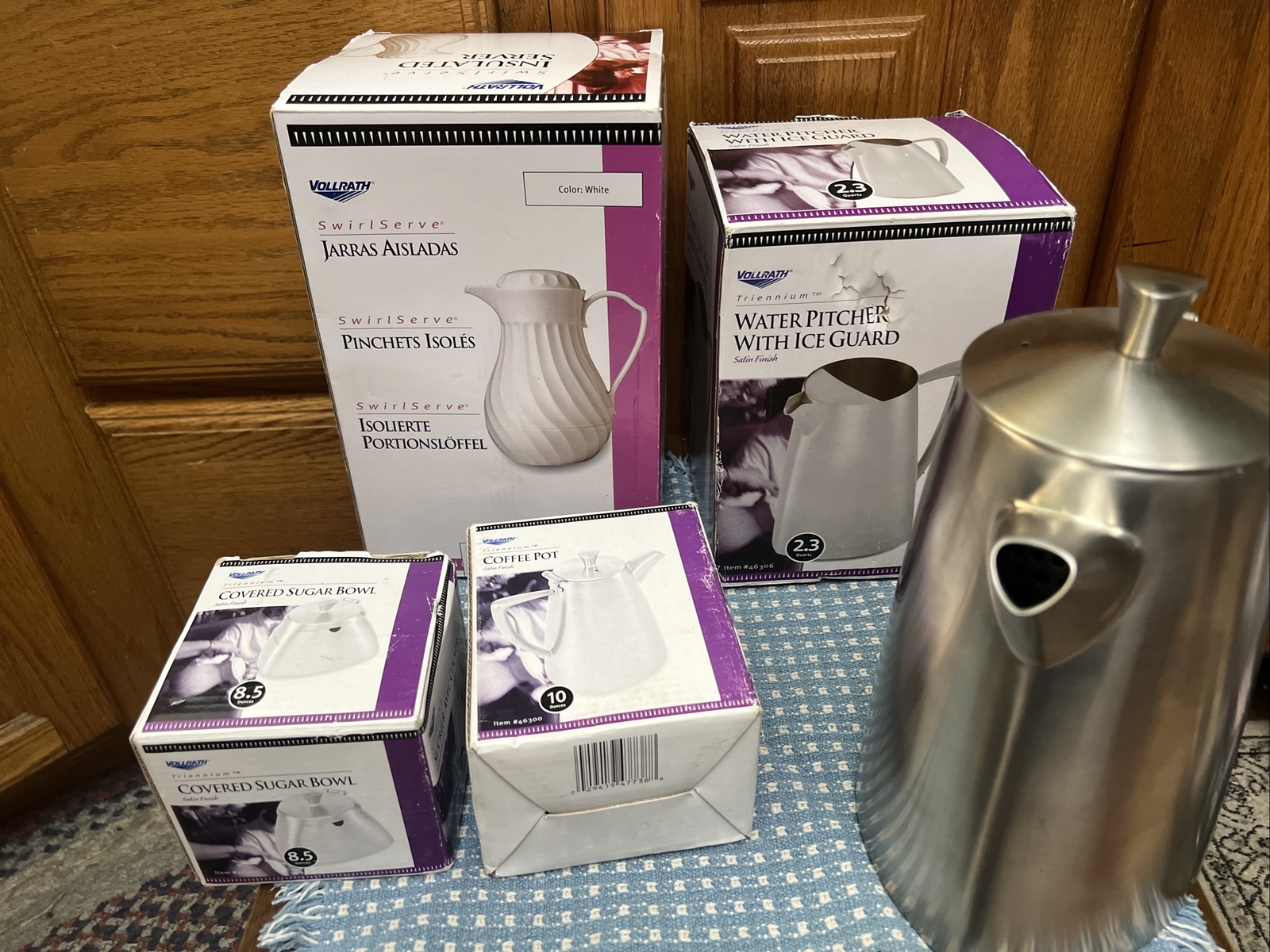 Vollrath Pitcher Swirl Steel Insulated Bowl Stainless Pot Water Sugar Coffee