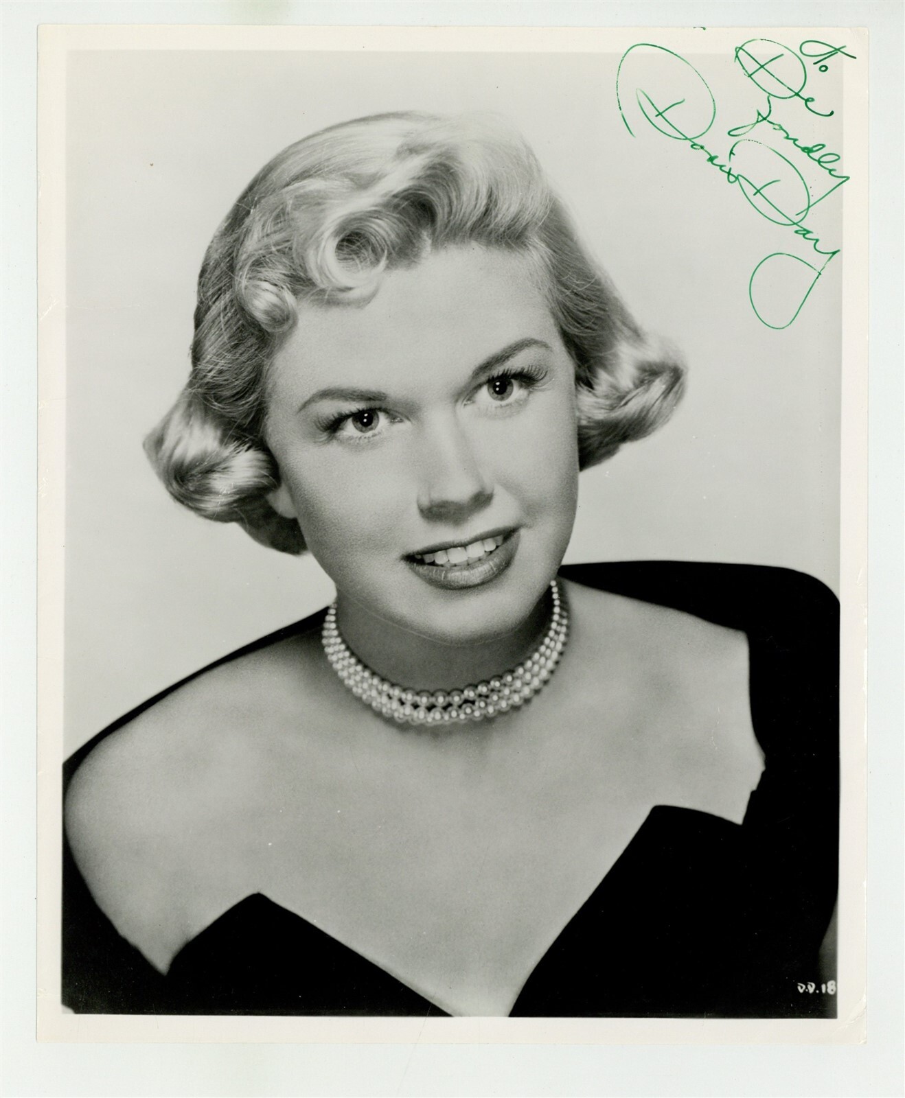 Doris Day 1950 Signed Autographed Photo 8x10 Actress Glamour Headshot Portrait 