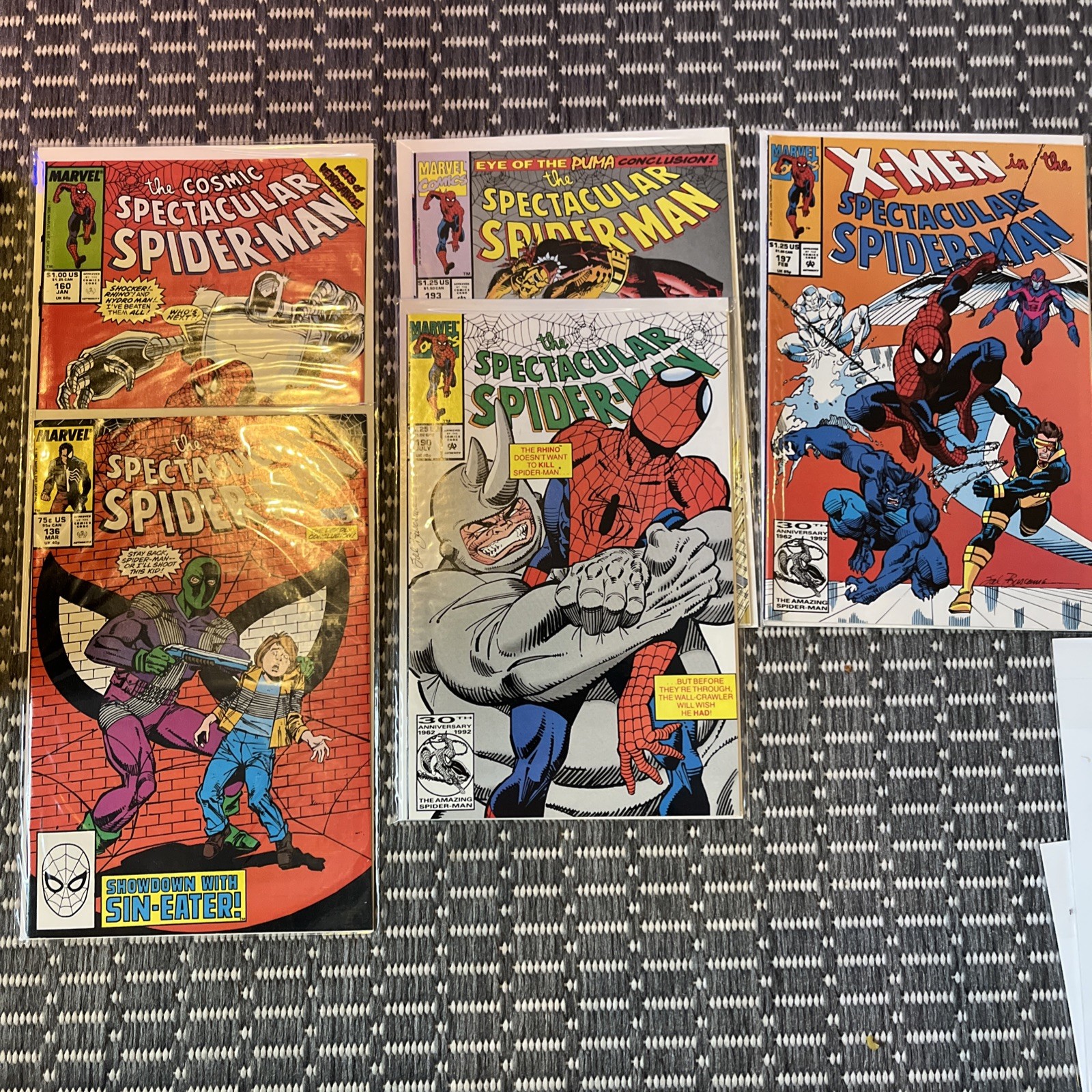 Marvel Comics Spectacular Spider-Man1988/126,90/160,92/190&193,93/197&199,98/255