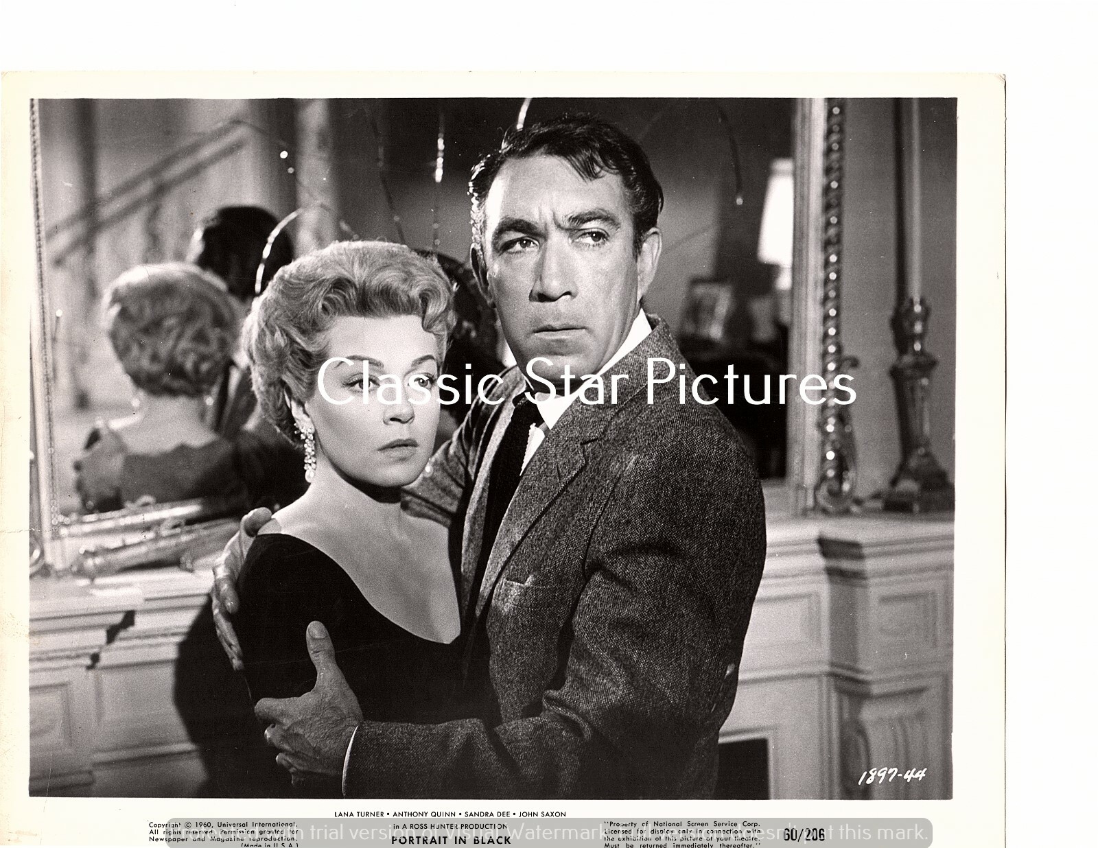 D62 Lana Turner Anthony Quinn Portrait in Black (1960)  movie still lot of two