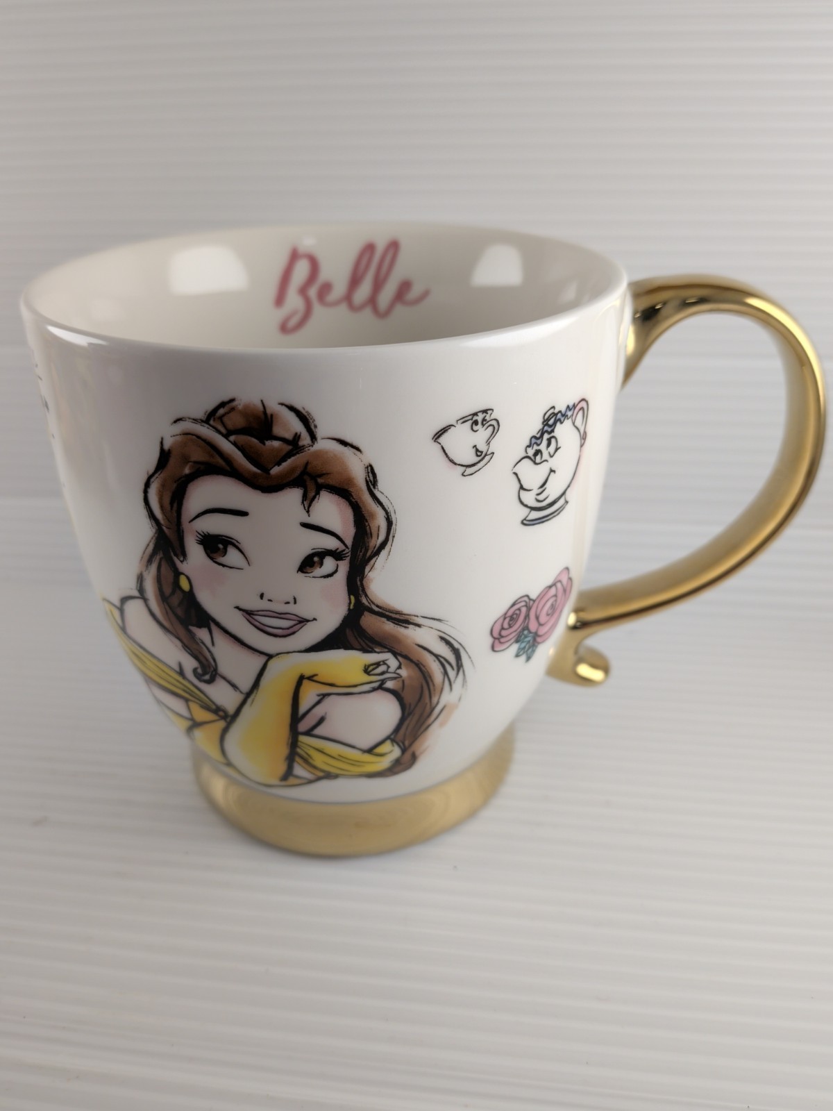 Disney Princess Belle Mug Zrike Brands Beauty & The Beast Gold Handle R Squared 