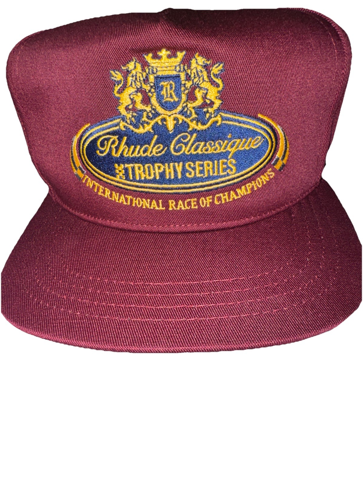 Rhude Classique Trophy Series Snapback Hat – Maroon/Gold – Rare Streetwear Cap