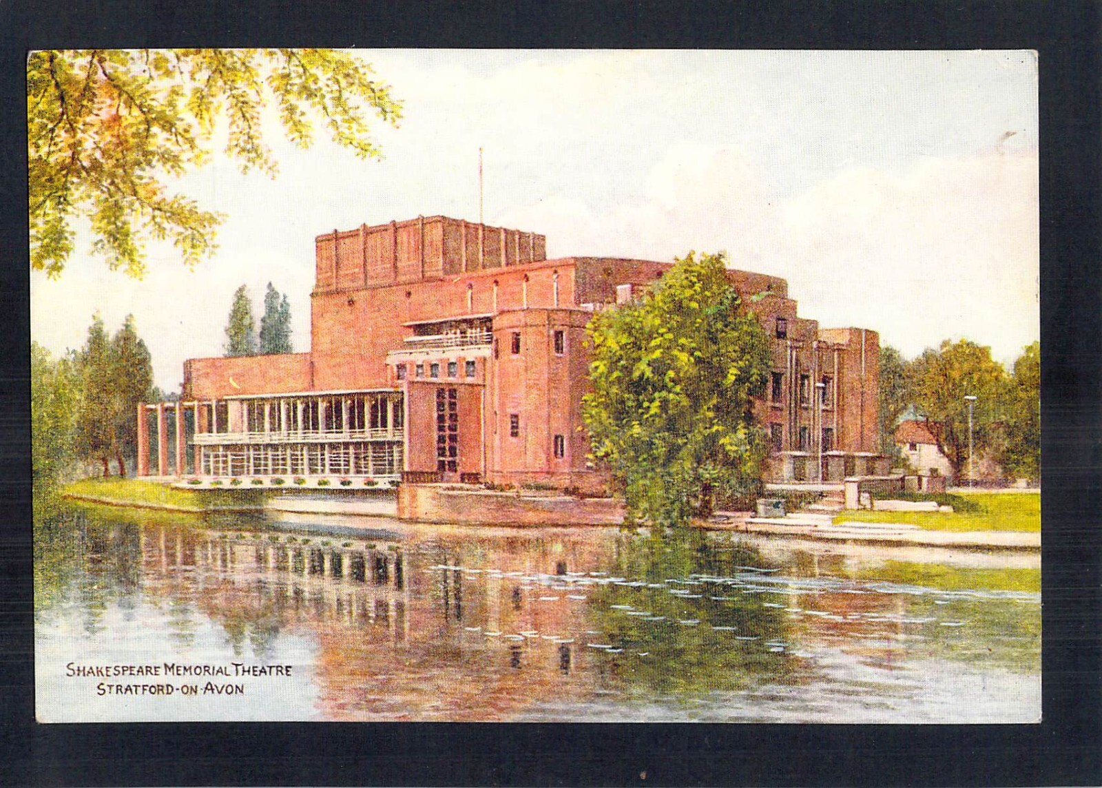 D5291 UK Shakespeare Memorial Hall Artist #3781 Salmon vintage postcard