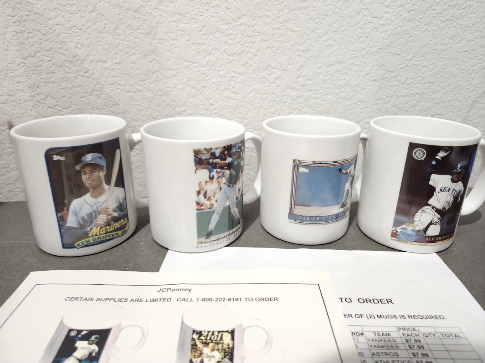 vintage Ken Griffey Jr. Seattle Mariners ceramic coffee mugs from The...