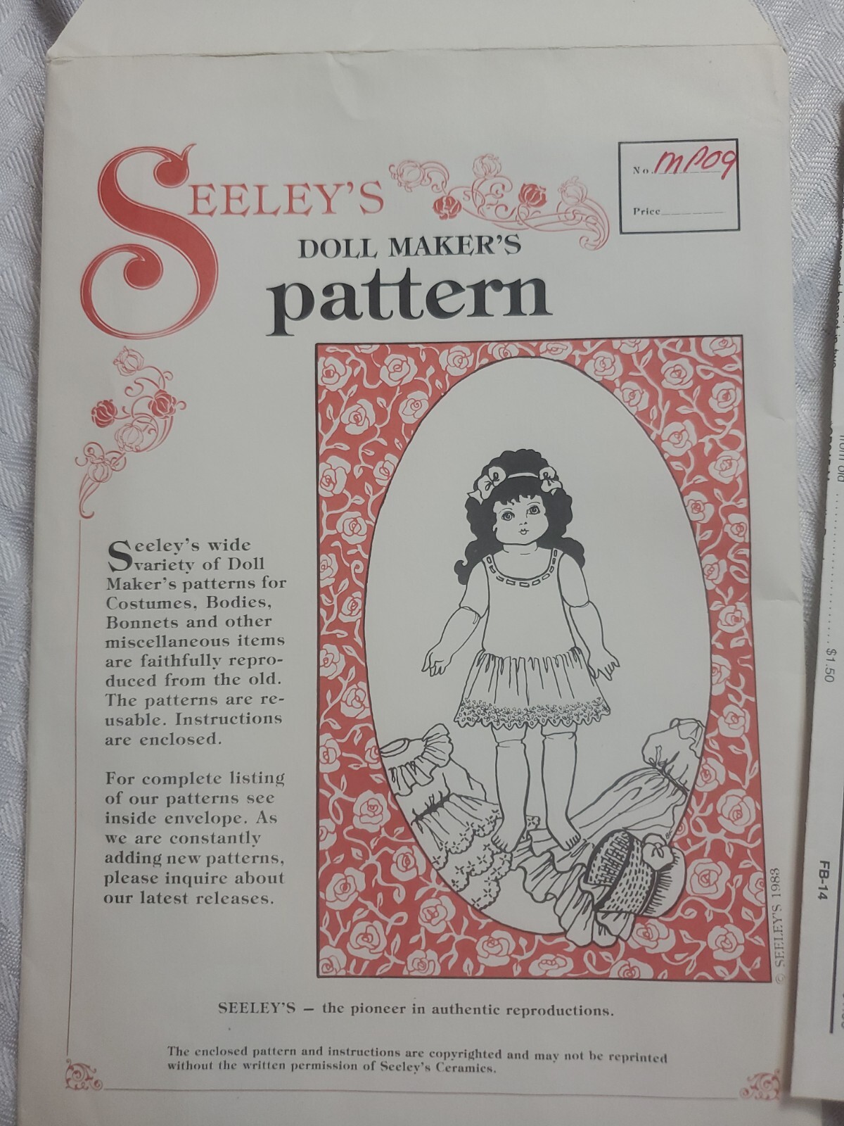Vintage Seeley\'s Dollmaker Pattern MP09 Hulda dress slip panties uncut