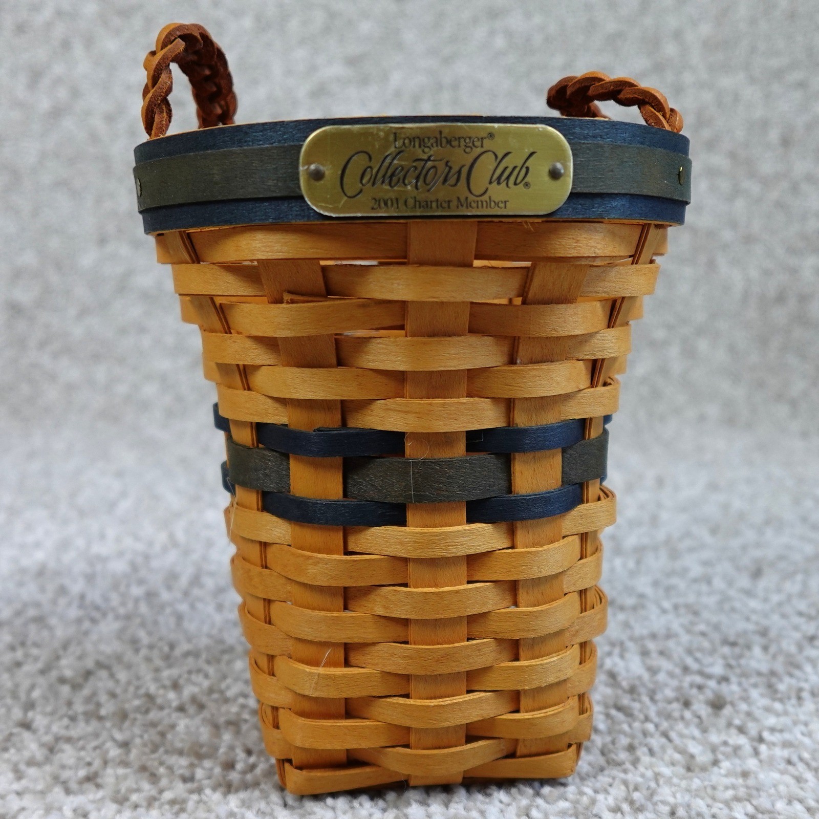 Longaberger 2001 Collectors Club Charter Member Renewal Basket Box COA 10273