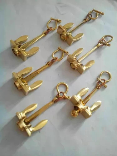 Lot of 10 Brass Anchor Key chain Nautical New Handmade Style Designer Décor Gift