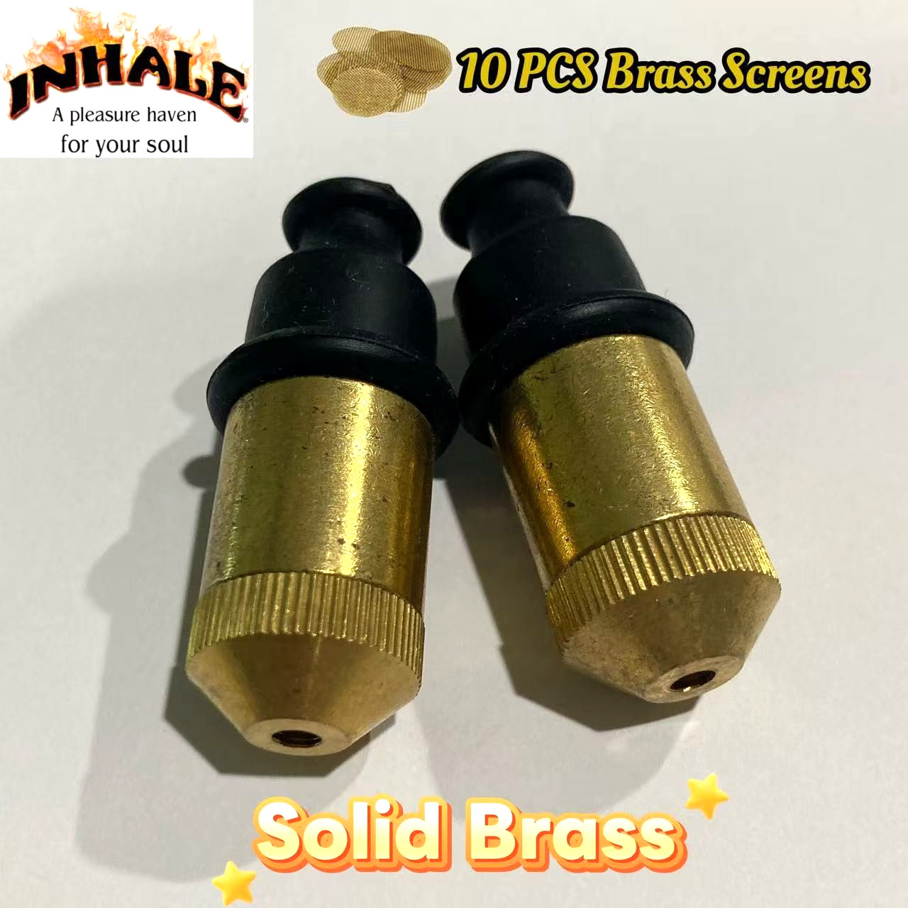 Inhale 2 PCS Solid Brass Sneak A Toke herb tobacco smoking pipe w brass screen