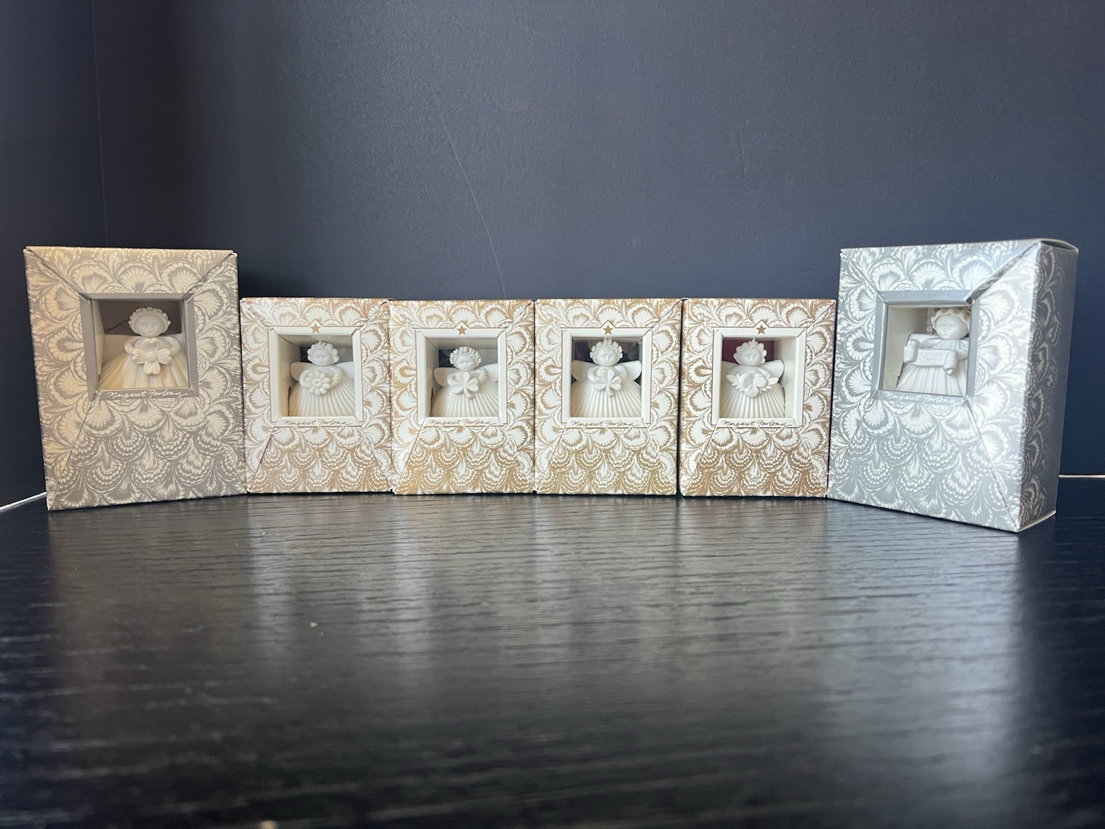 Lot of 6 VTG Margaret Furlong Retired Porcelain Shell Angel Ornaments in Boxes Lot of 6 VTG Margaret Furlong Retired Porcelain Shell Angel Ornaments in Boxes