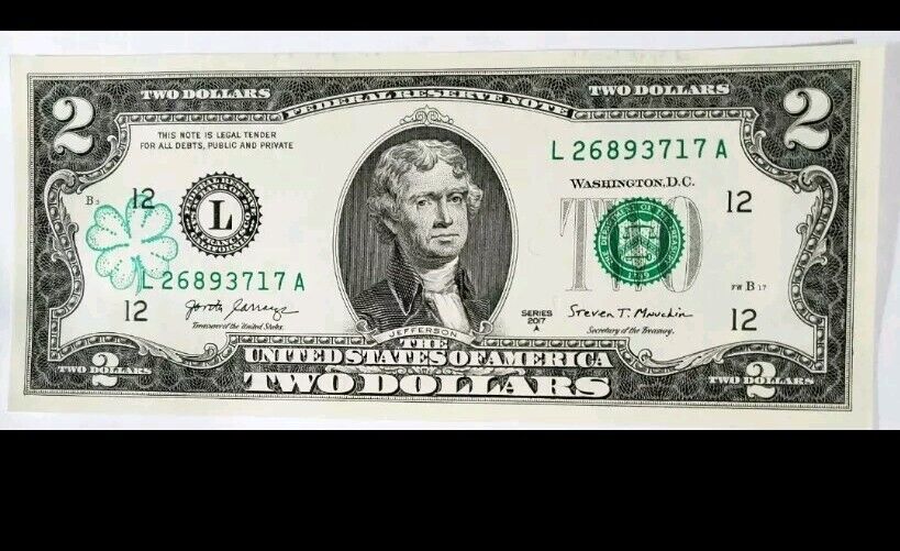 Lifetime  Extreme LUCK & Wealth Lucky $2.00 Bill (Blessed)