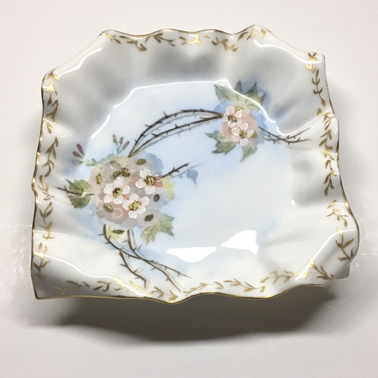 Vtge Floral Trinket Dish Hand Painted J.P.L France Jean Pouyat Limoges