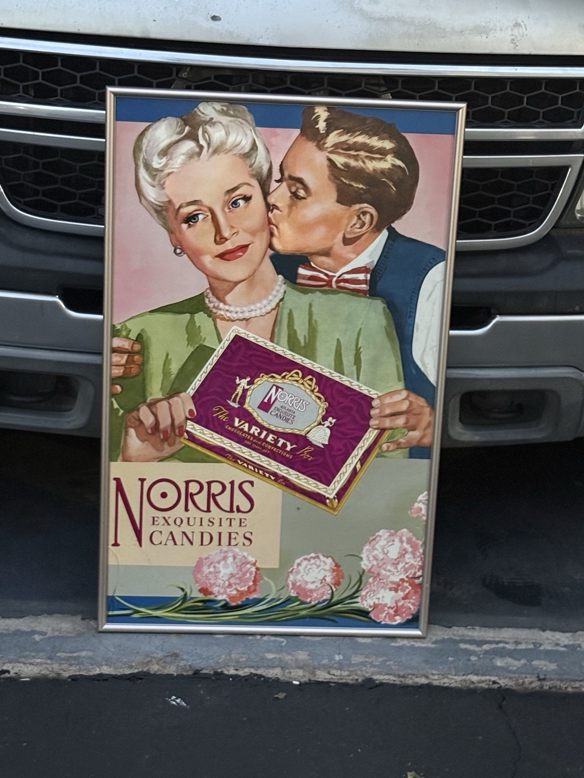 Rare 1949 Ad Norris Exquisite Candies Valentines Chocolates - ORIGINAL 36X22