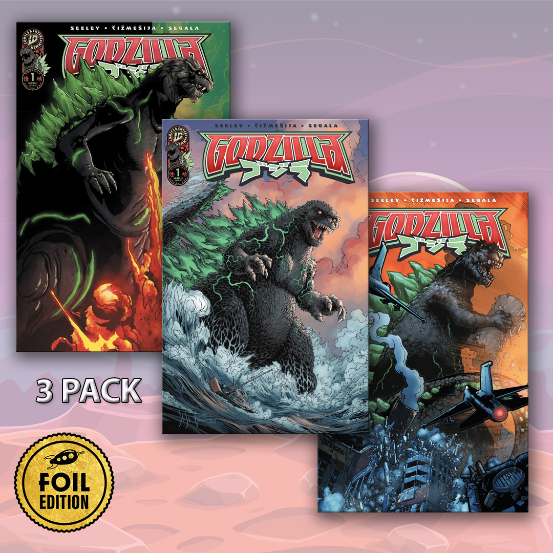 Godzilla #1 GalaxyCon Exclusive Foil Variant Comic Books - 3 PACK SET