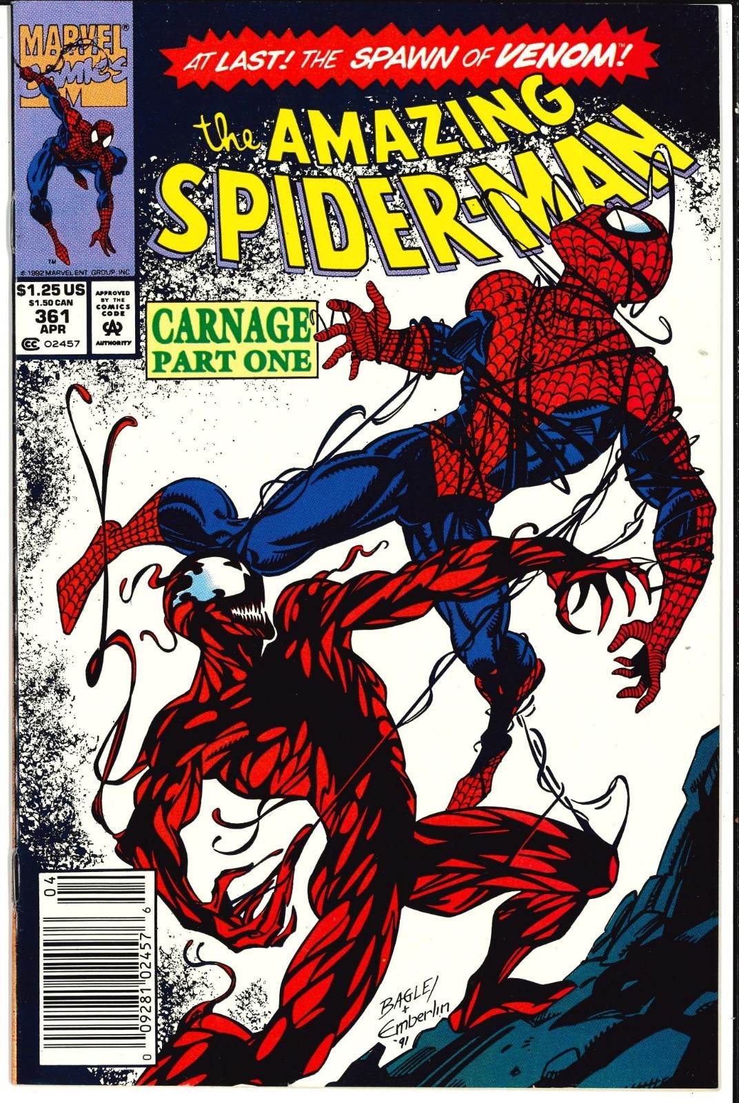 The Amazing Spider-Man #361 Newsstand Variant (Marvel Comics April 1992)