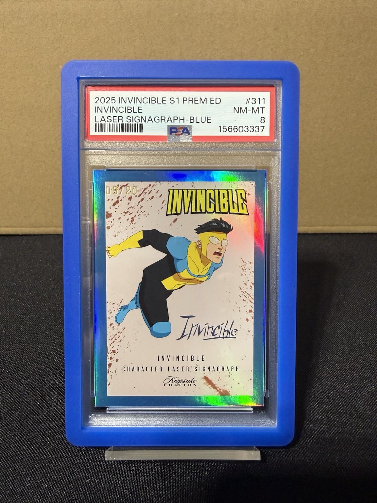 2025 Invincible S1 Premium Laser Blue #311 /20 Auto PSA 8 Cert HIGHEST GRADE