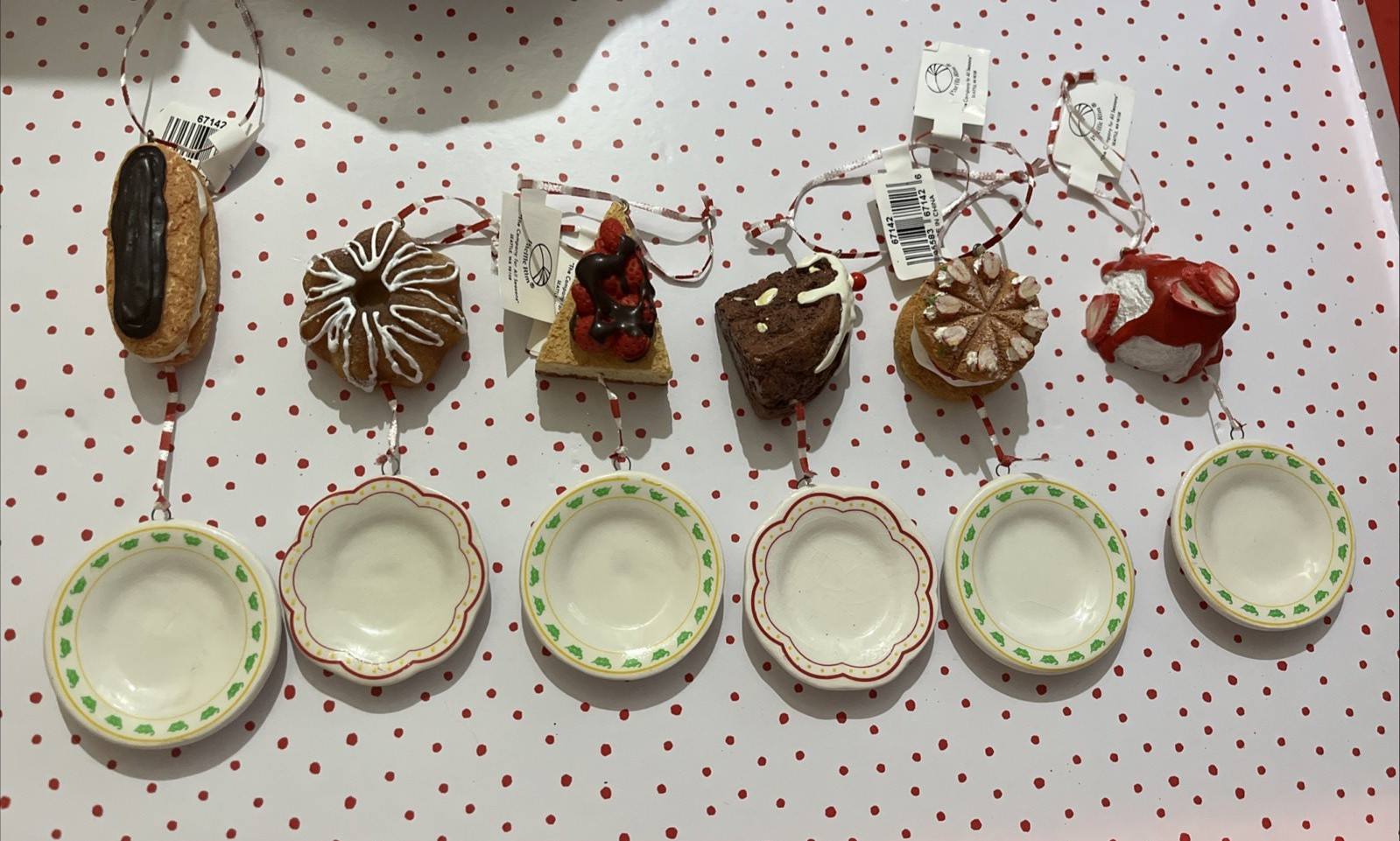 Lot Of 6 Miniature Dessert ￼ Ornaments Pacific Rim