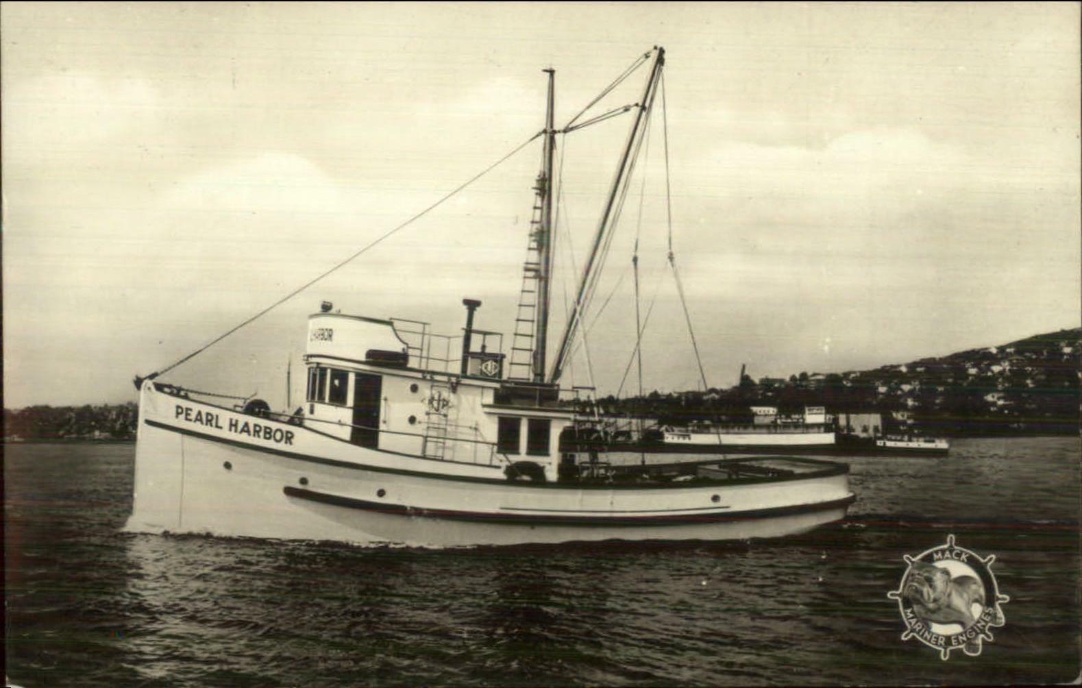 Fishing Boat Klawock AK Mack Mariner Engines Advertising Real Photo Postcard