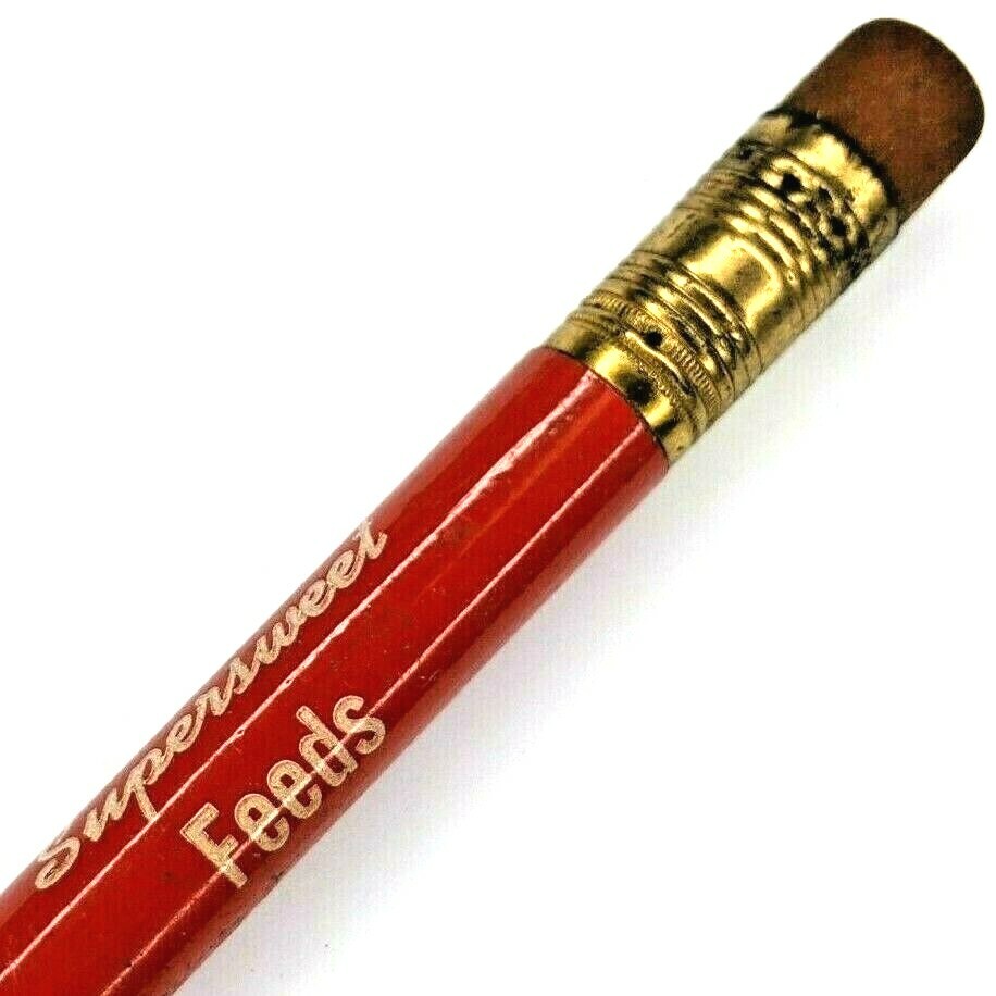 c1940s Supersweet Feeds Advertising Jumbo Wood Pencil Livestock Farm Feed VTG c1940s Supersweet Feeds Advertising Jumbo Wood Pencil Livestock Farm Feed VTG