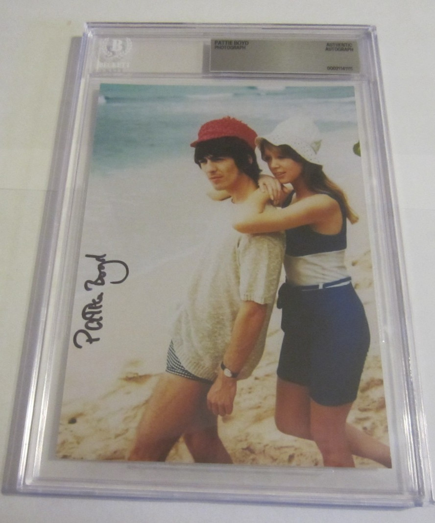 Pattie Boyd model signed autographed 5x7 photo Beckett BAS authentic