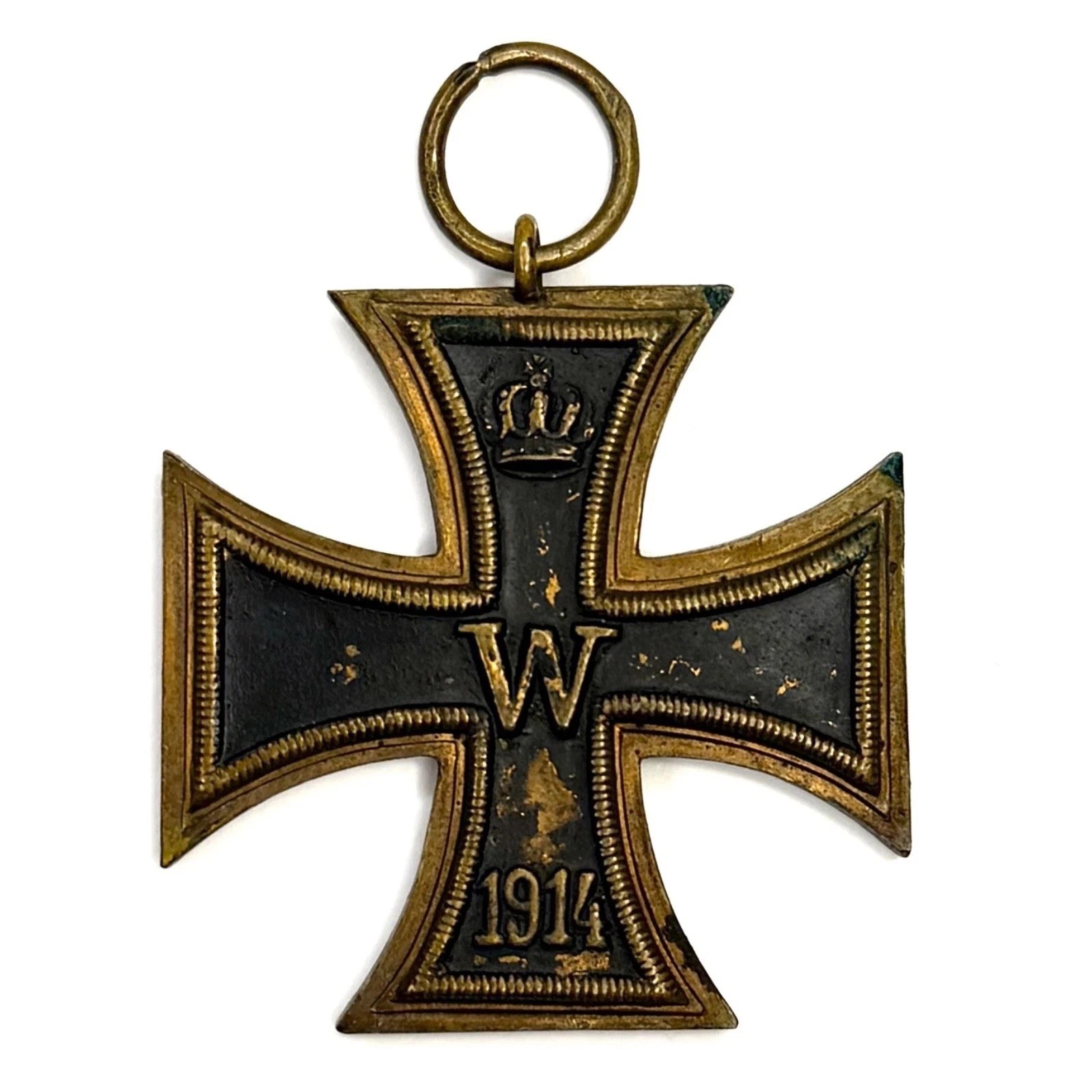 Original WWI German Iron Cross 1914 EK2 RW MARKED VARIANT BRASS CORE BUNTMETALL