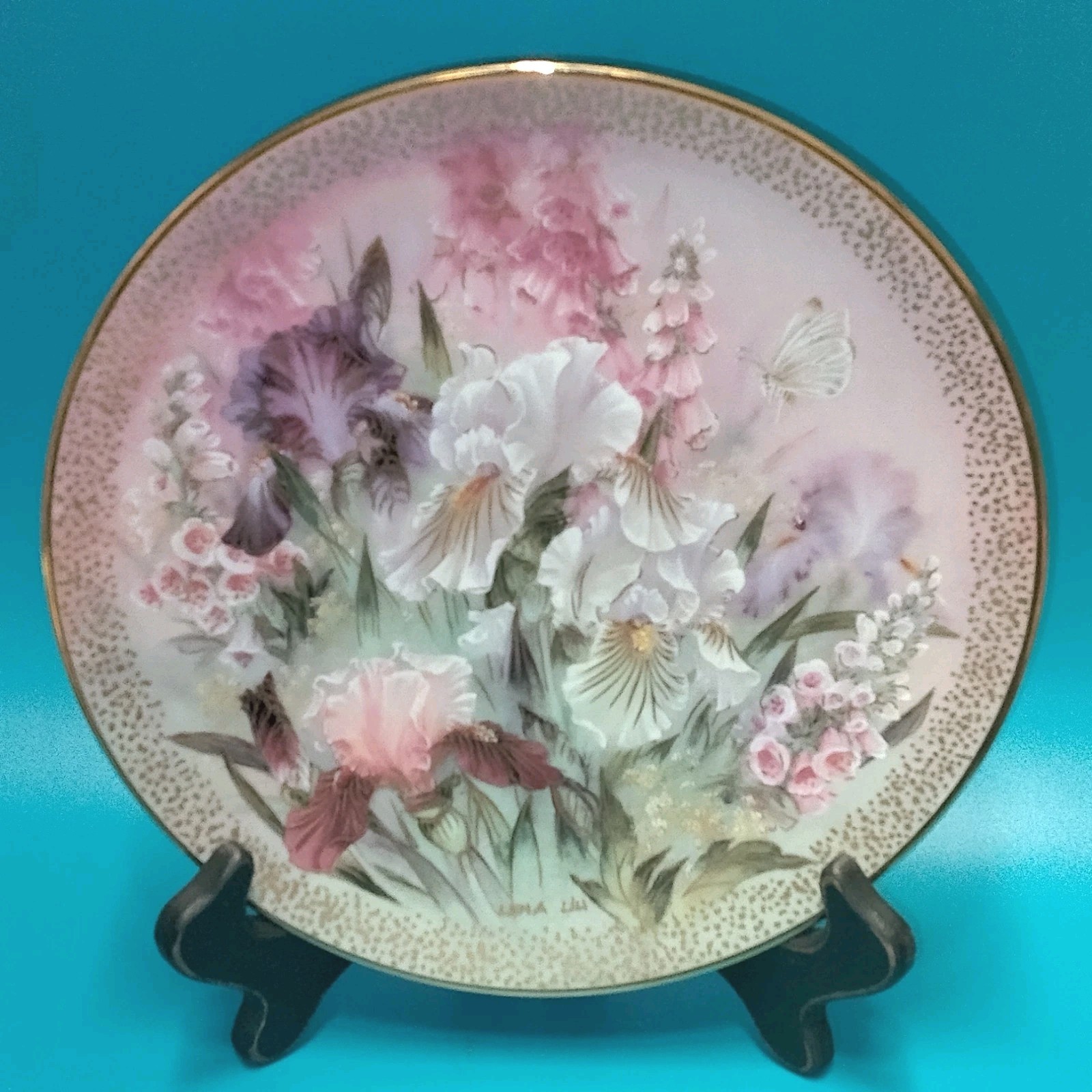Iris Quartet Plate Symphony of Shimmering Beauty - Lena Liu Collection