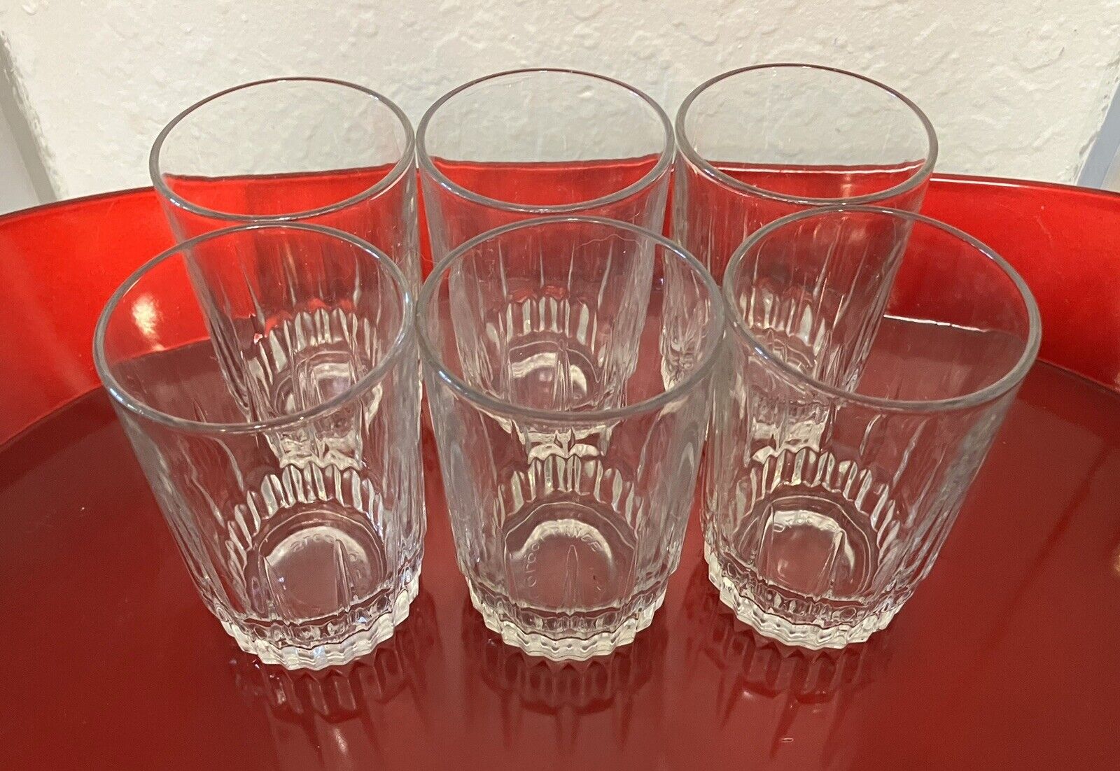 Vintage Arcoroc France Set Of  6 Juice Glasses Bought In France Perfect 