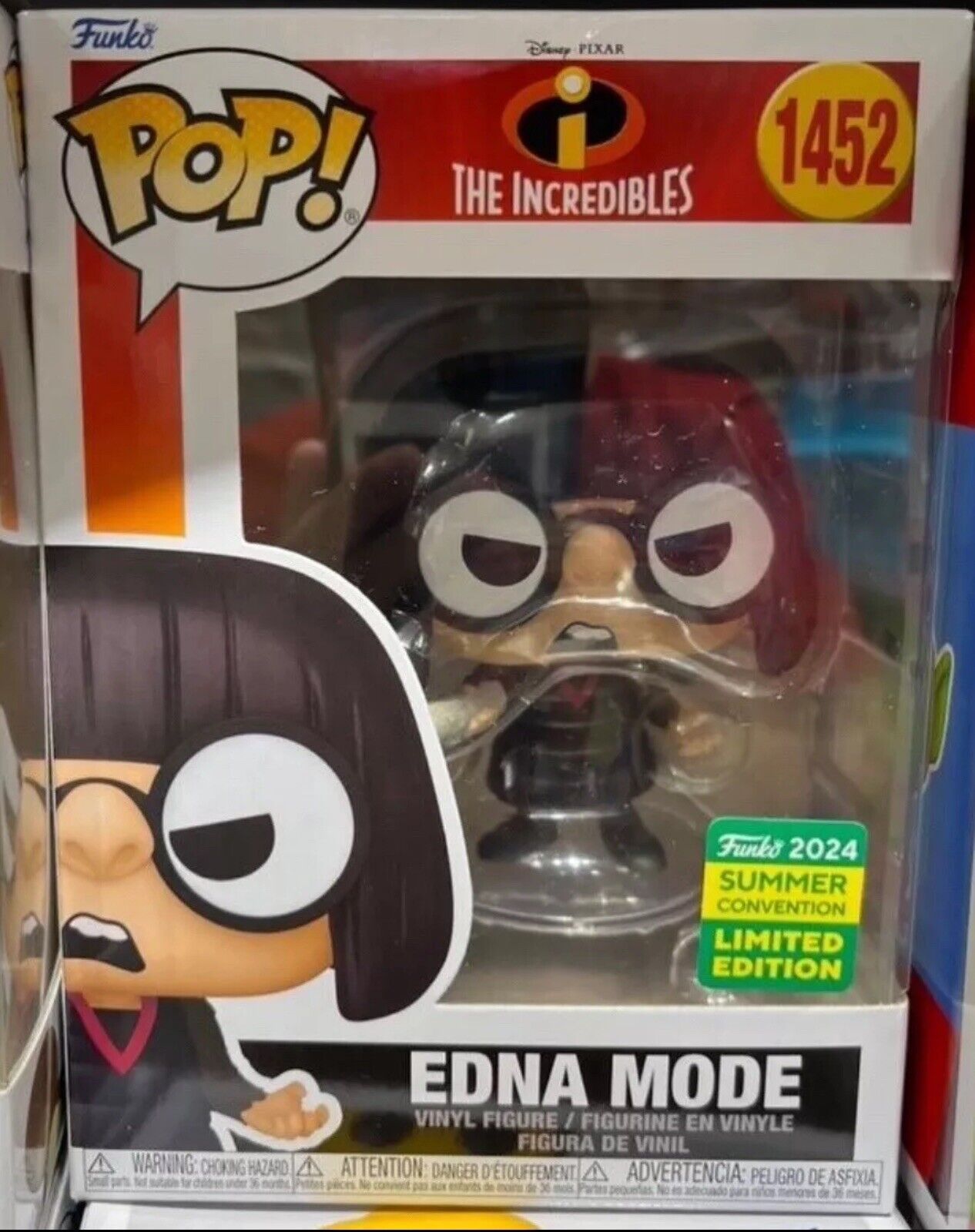 Funko POP Edna Mode #1452: 2024 SDCC SHARED EXCLUSIVE Presale +Protector