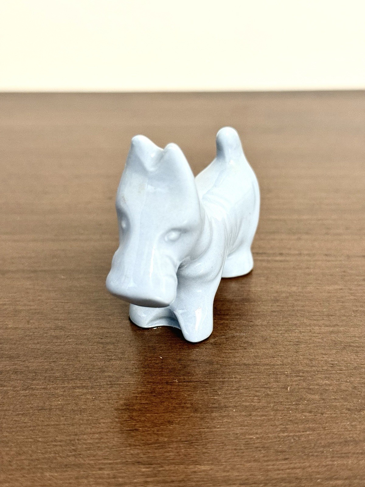 Vintage Ceramic Hand Painted Sky Blue Terrier Dog Figurine Japan Scottie Pup Vintage Ceramic Hand Painted Sky Blue Terrier Dog Figurine Japan Scottie Pup