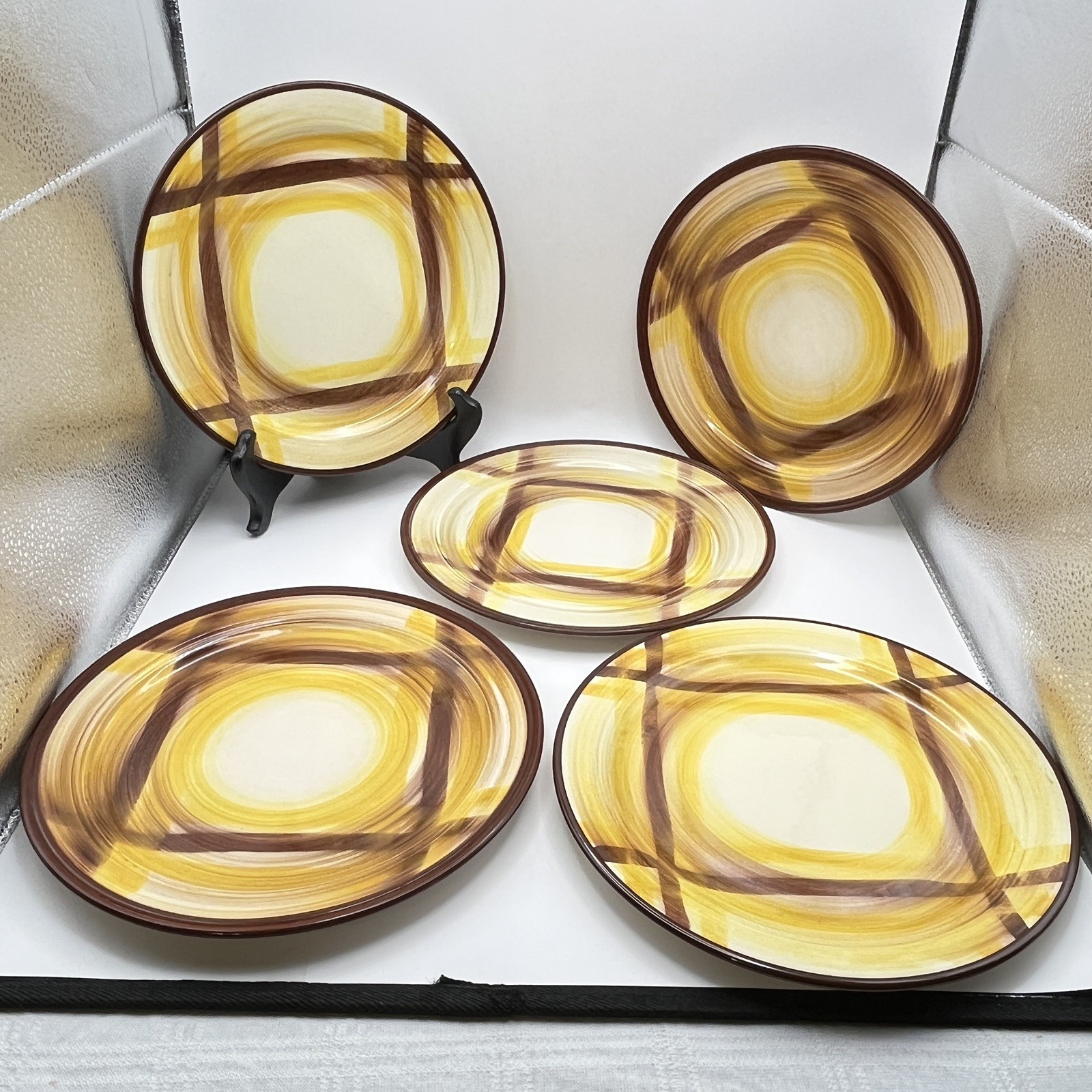 VTG Vernon Kilns Organdie Luncheon Plates Set of 5 Vernonware California USA