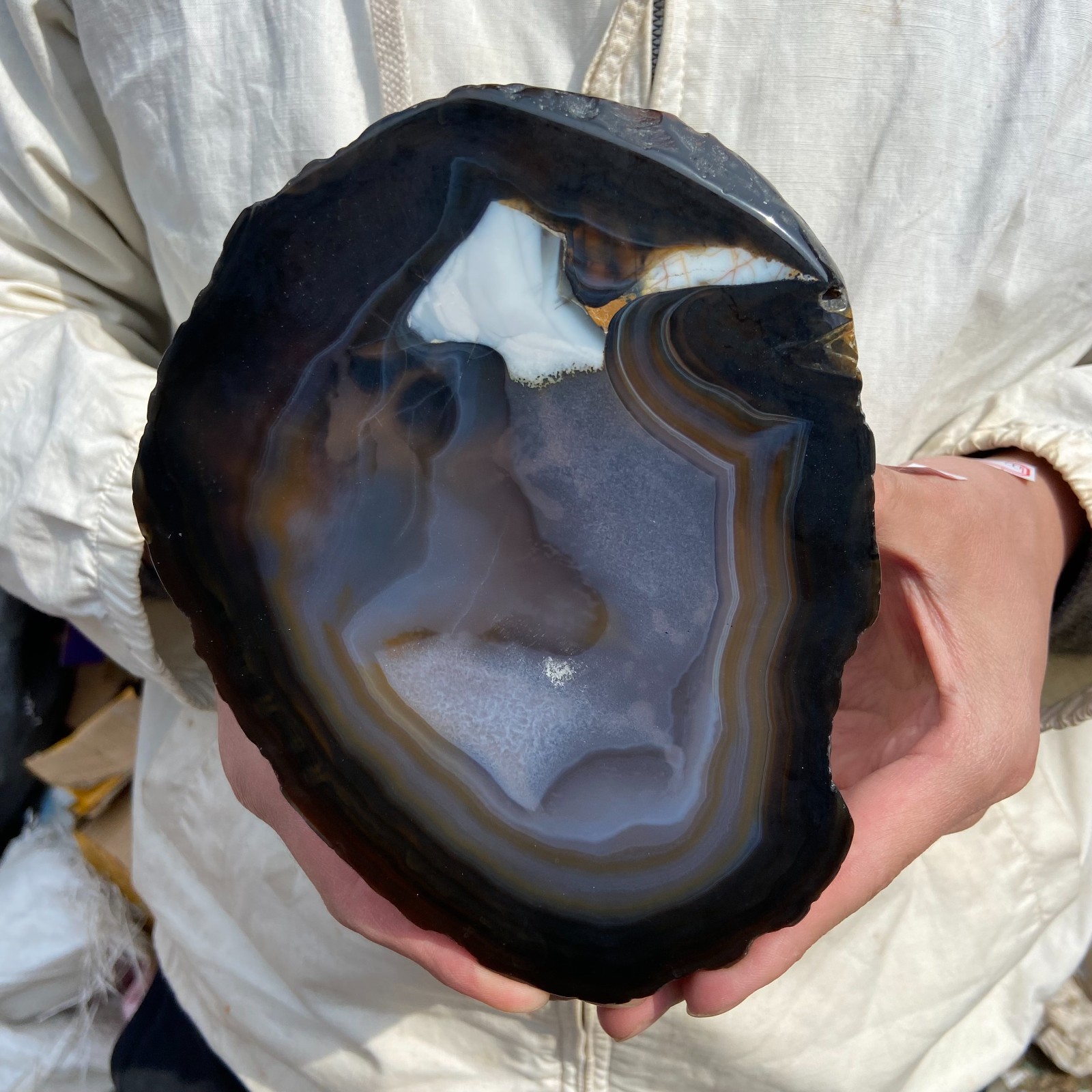635g  Natural agate Agate Geode Slab/Slice quartz crystal mineral specimen Reiki