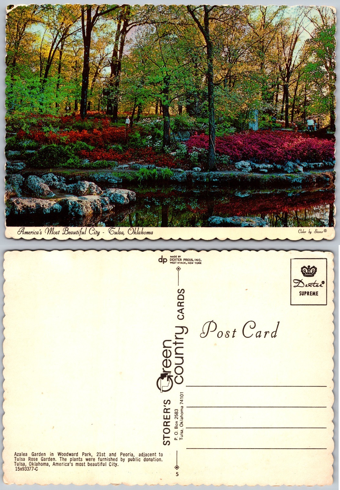 Continental Azalea Gardens Tulsa OK Postcard