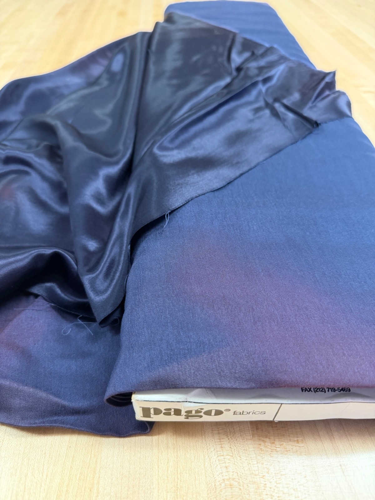 Vintage Pago Fabrics Blue Satin Approx. 30\