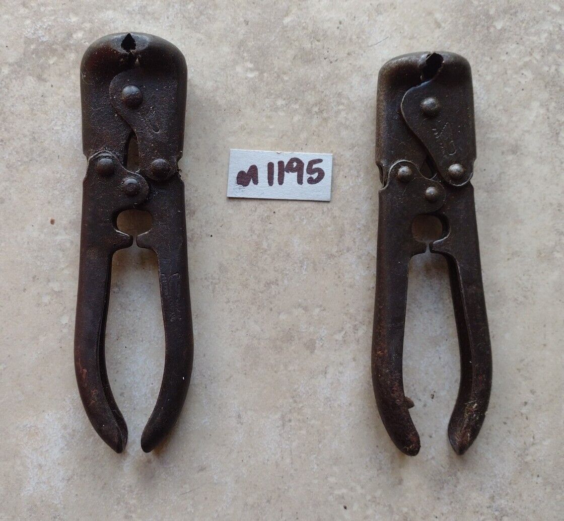 m1195 - 2 x vintage Footprint wire cutters - end cut snippers