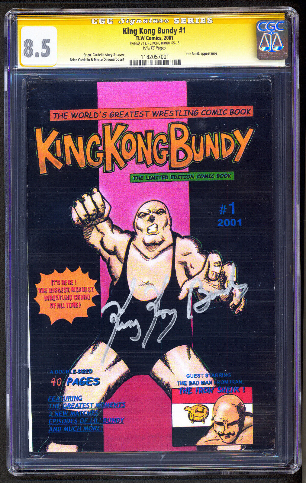 King Kong Bundy #1 CGC 8.5 SS KING KONG BUNDY HIGHEST GRADED 2001 SELFPUBLISHED