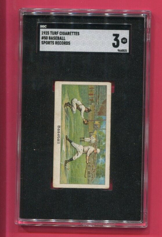 1925 CARRERAS LTD. TURF SPORTS RECORDS TOBACCO CARD #50 GEORGE SISLER SGC 3