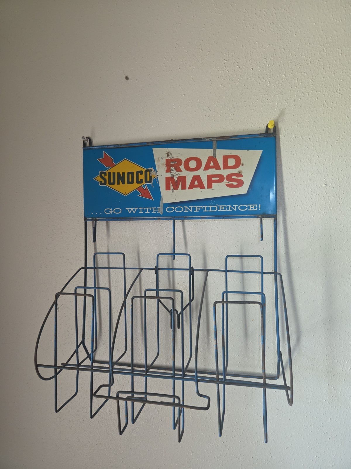Vintage SUNOCO Gas Station  Advertising Road Maps Metal Display, Gas & Oil