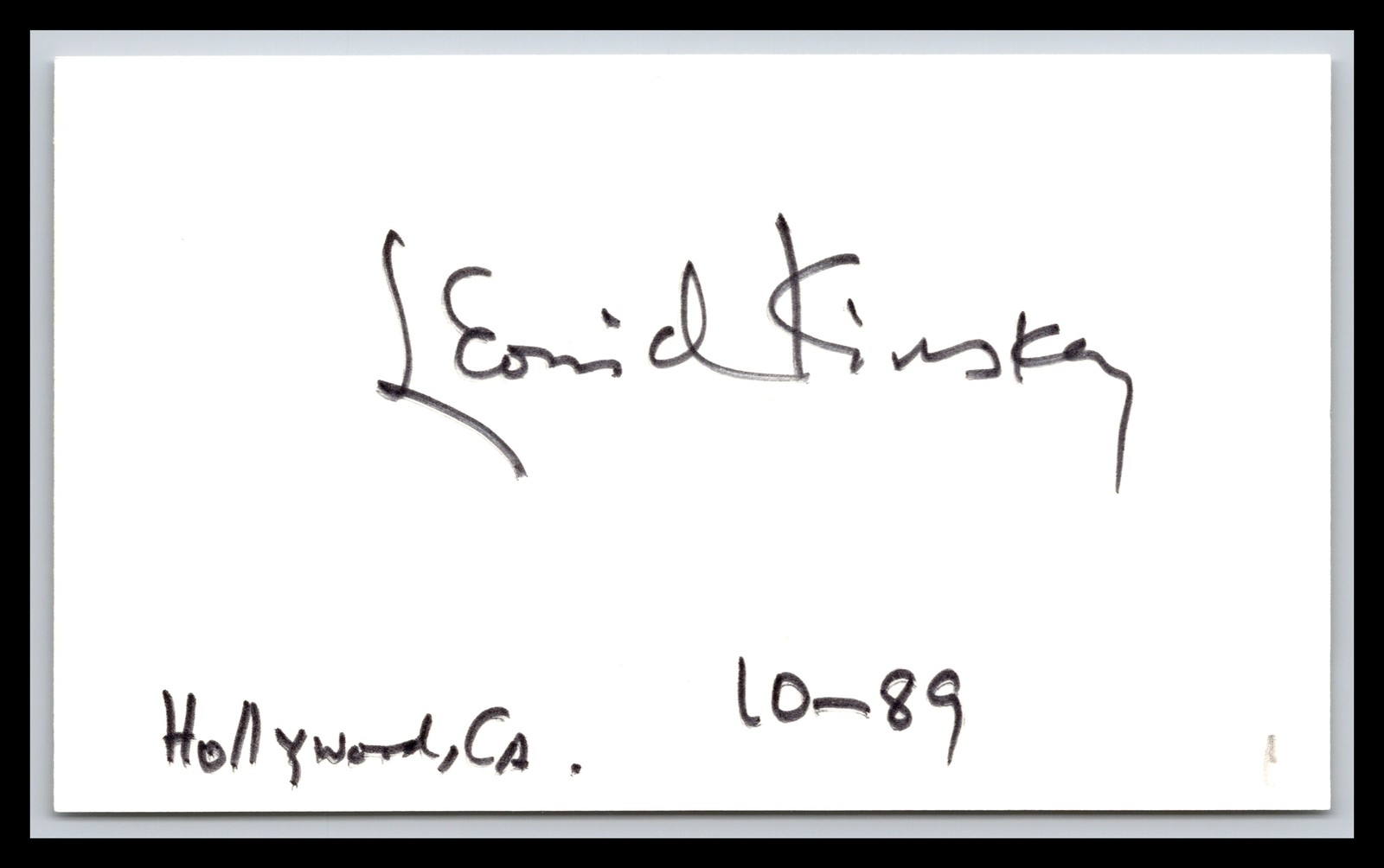 Leonid Kinskey - Actor - 3x5 Card - Signed / Autograph (c)