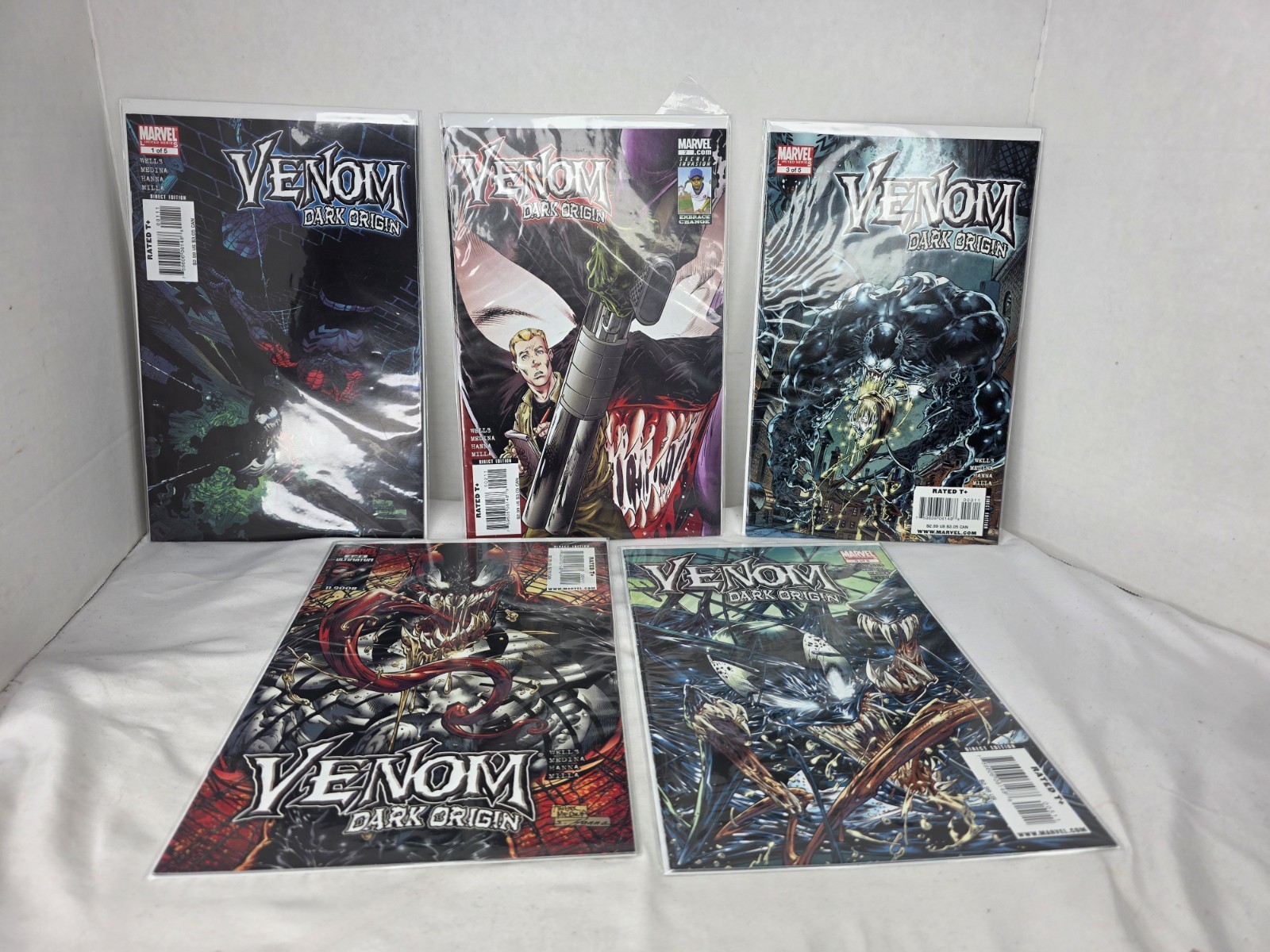 Venom: Dark Origin (2008 Marvel Comics) 1-5 Complete Set 1 2 3 4 5  Spider-Man 