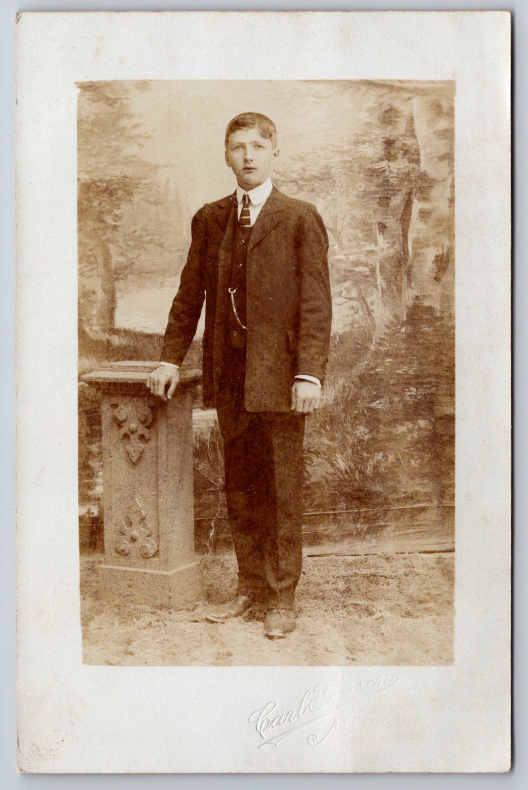 Portrait of a Young Man Mandal Norway Postcard