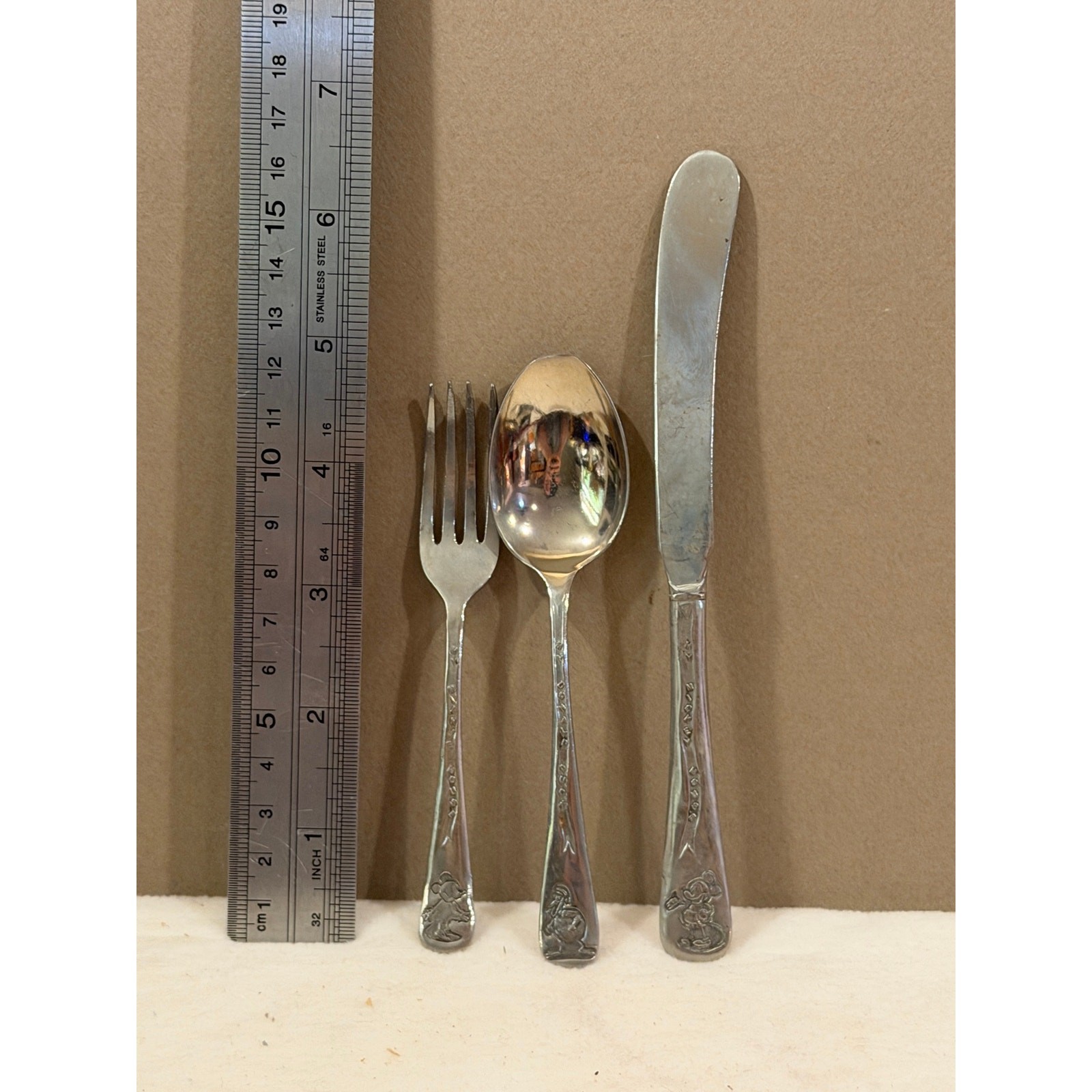 Vintage 1930s Disney Mickey Minnie Donald Duck Children’s Cutlery Flatware